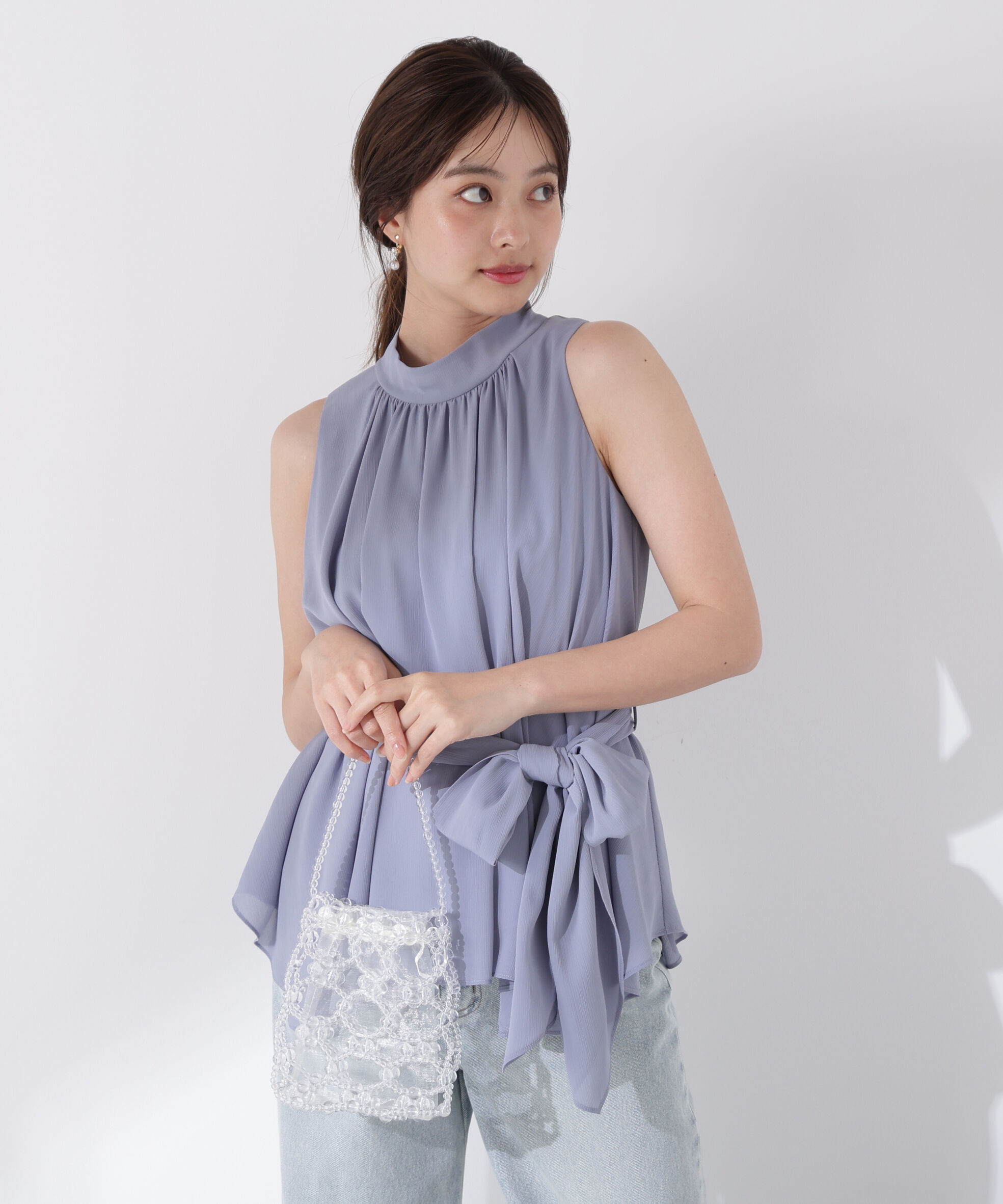 PROPORTION BODY DRESSING「ベルト付楊柳ブラウス」|シャツ・ブラウス|