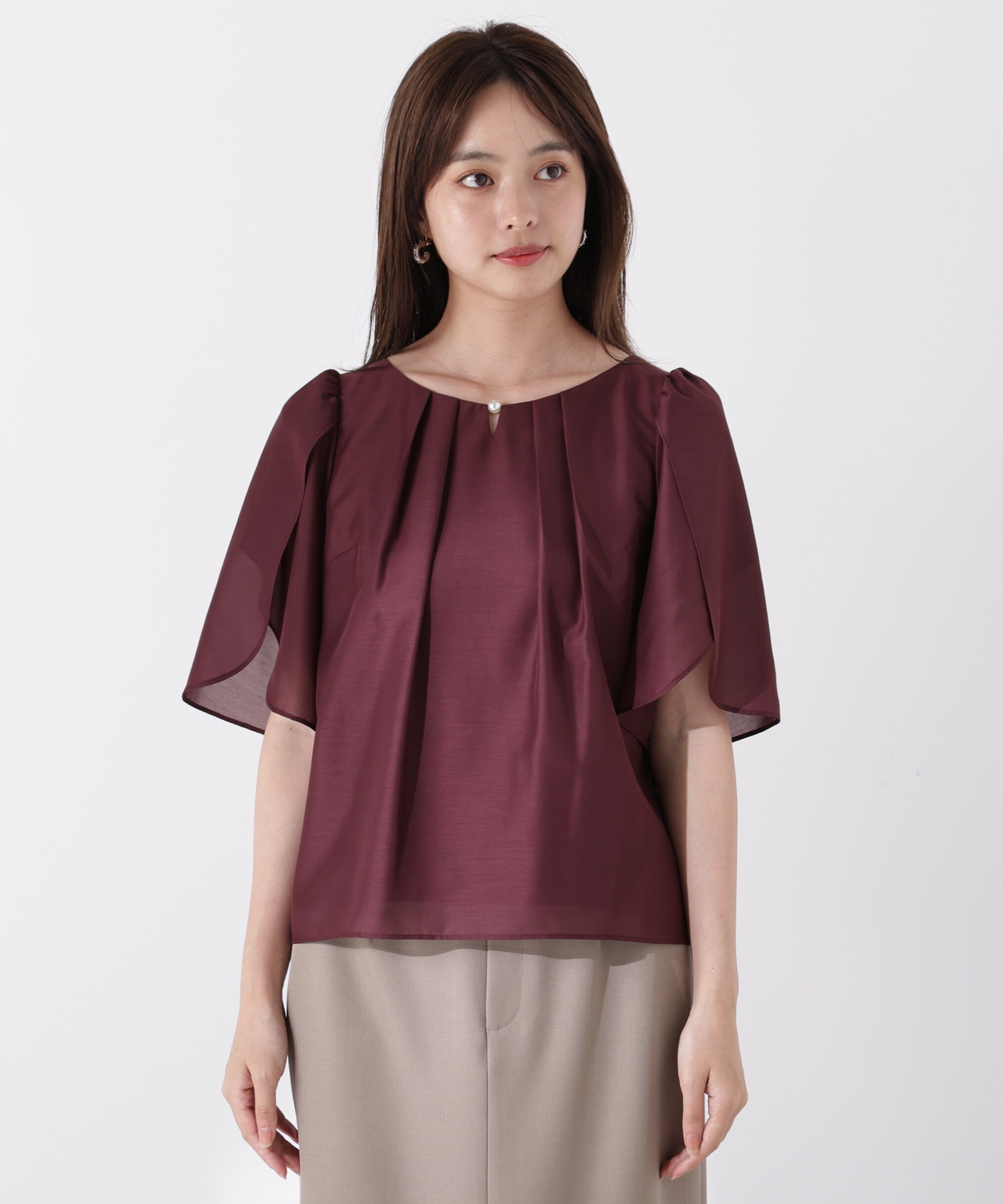 PROPORTION BODY DRESSING「パールポイントフレアスリーブブラウス」|シャツ・ブラウス|