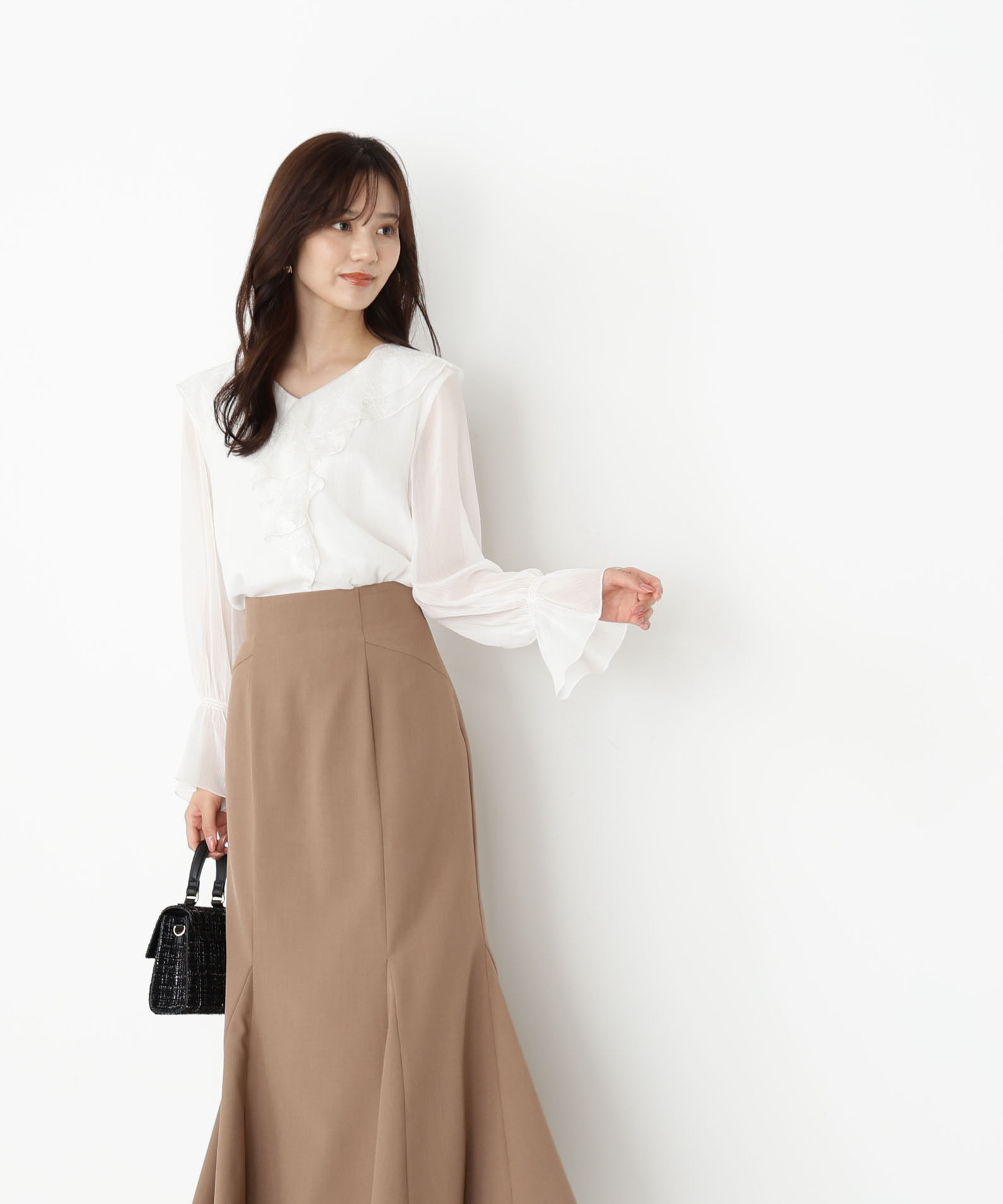 PROPORTION BODY DRESSING「レースフリル楊柳ブラウス」|シャツ・ブラウス|