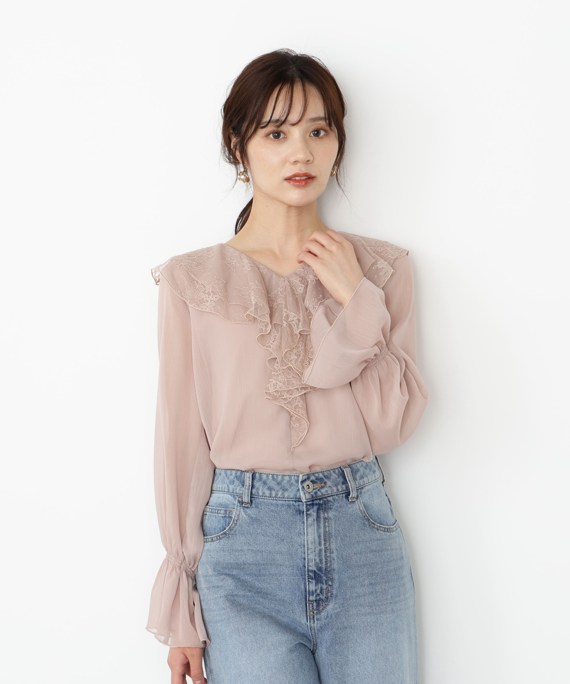 PROPORTION BODY DRESSING「レースフリル楊柳ブラウス」|シャツ・ブラウス|