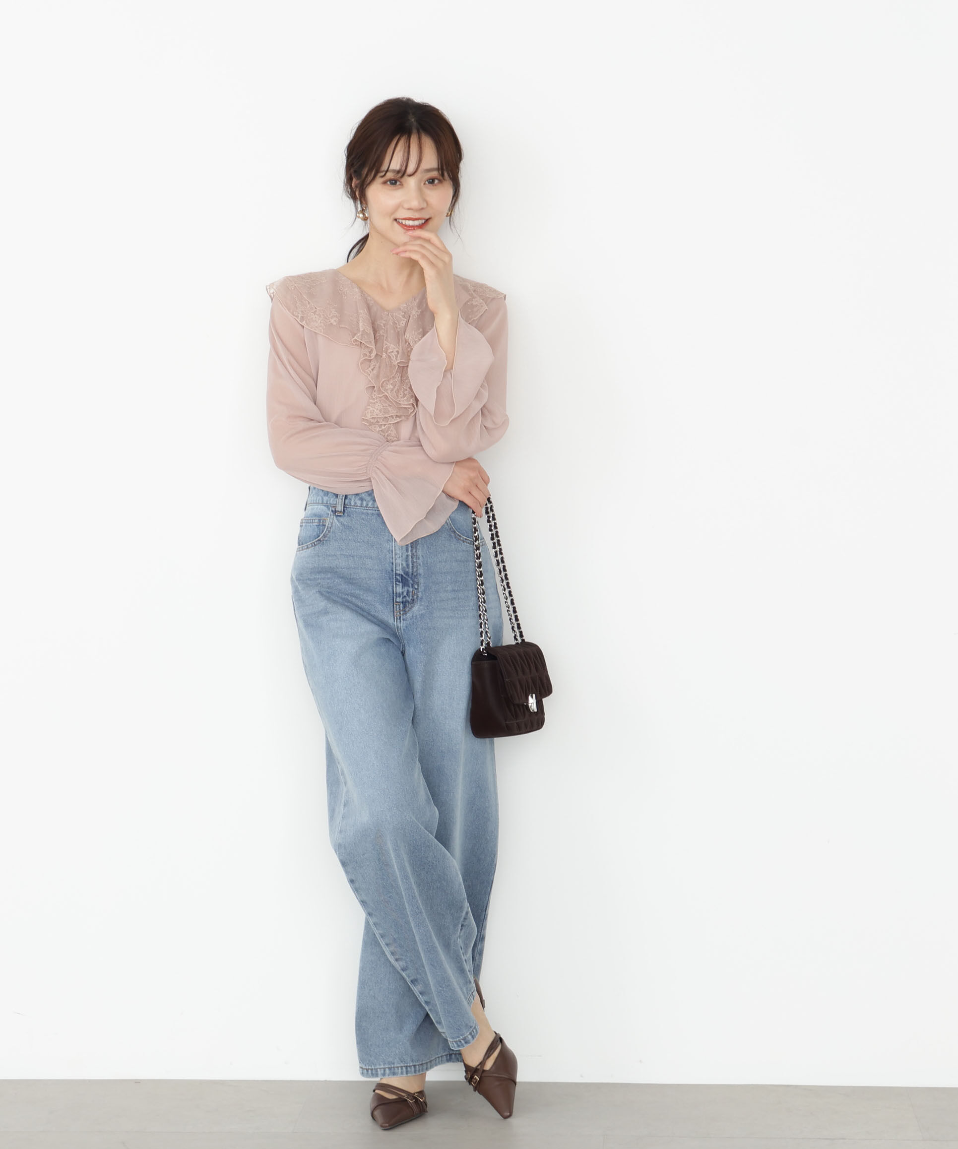 PROPORTION BODY DRESSING「レースフリル楊柳ブラウス」|シャツ・ブラウス|