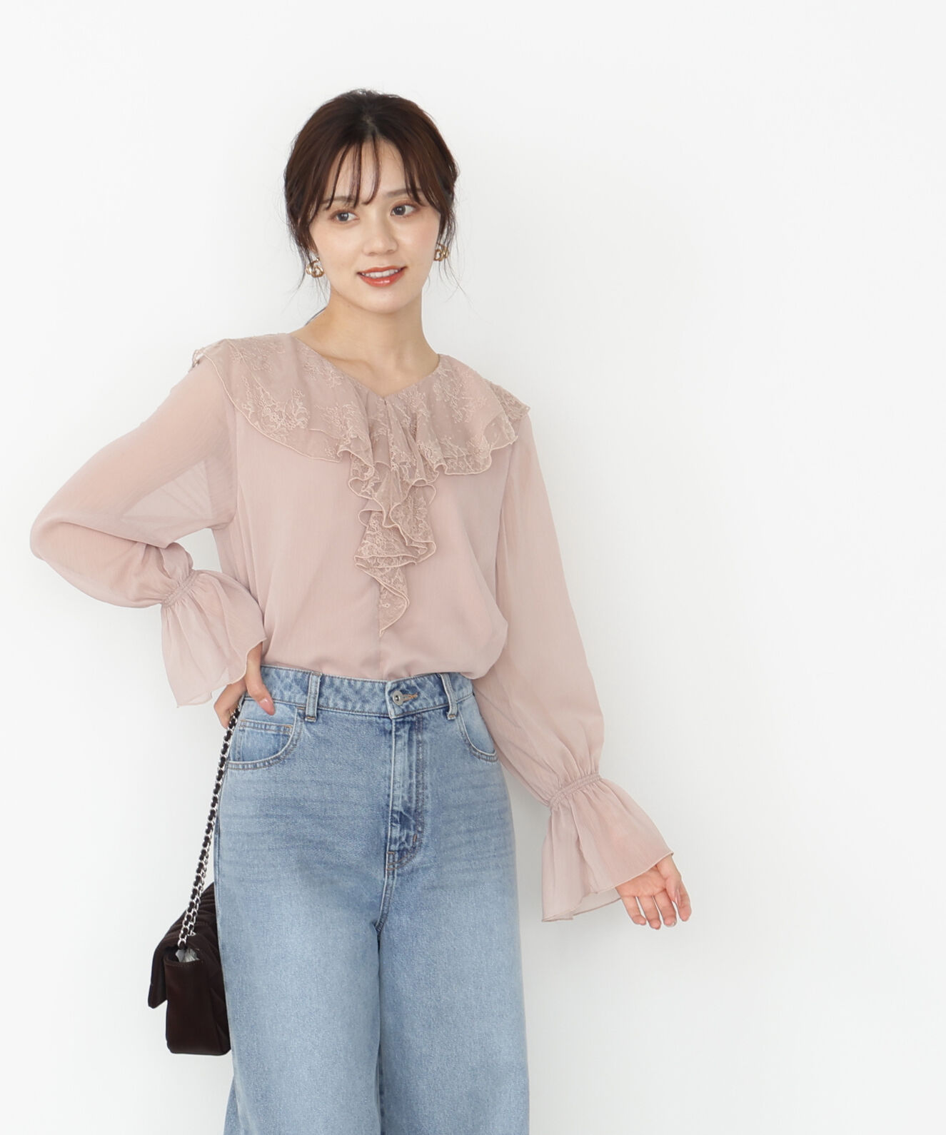 PROPORTION BODY DRESSING「レースフリル楊柳ブラウス」|シャツ・ブラウス|