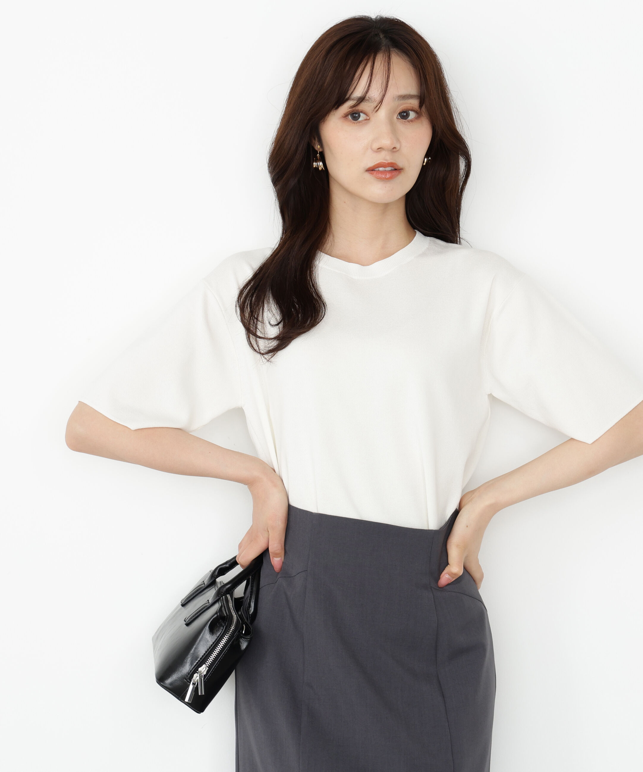 PROPORTION BODY DRESSING「＜ハンドウォッシャブル＞ハーフスリーブニットプルオーバー」|ニット・セーター|