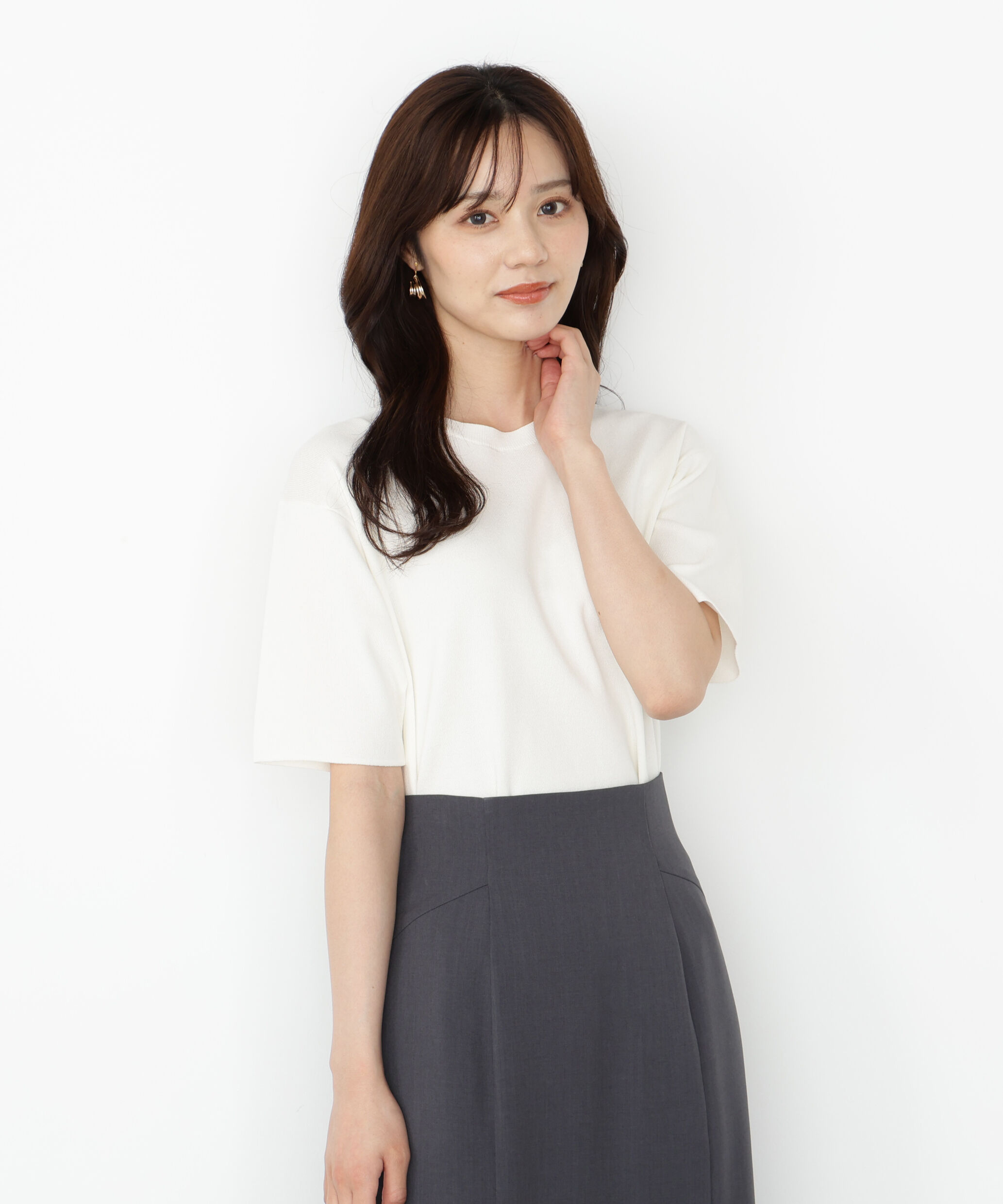 PROPORTION BODY DRESSING「＜ハンドウォッシャブル＞ハーフスリーブニットプルオーバー」|ニット・セーター|