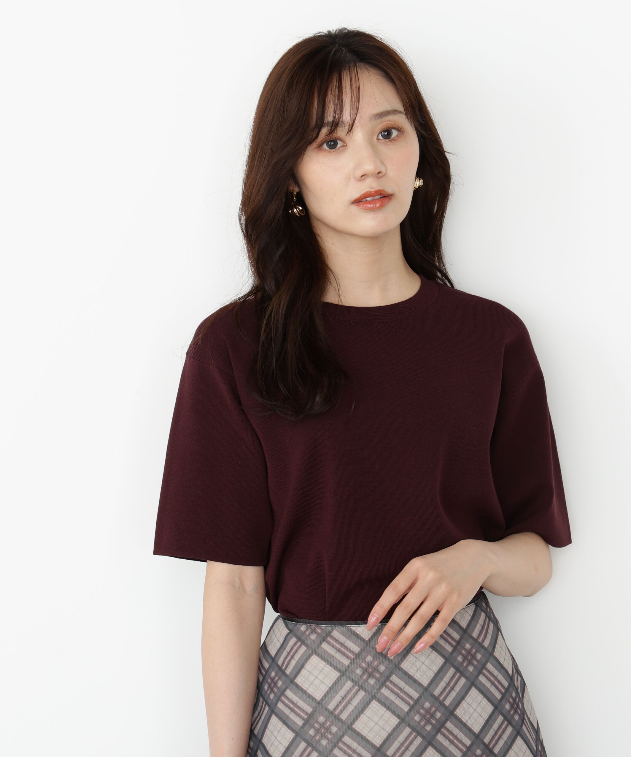 PROPORTION BODY DRESSING「＜ハンドウォッシャブル＞ハーフスリーブニットプルオーバー」|ニット・セーター|