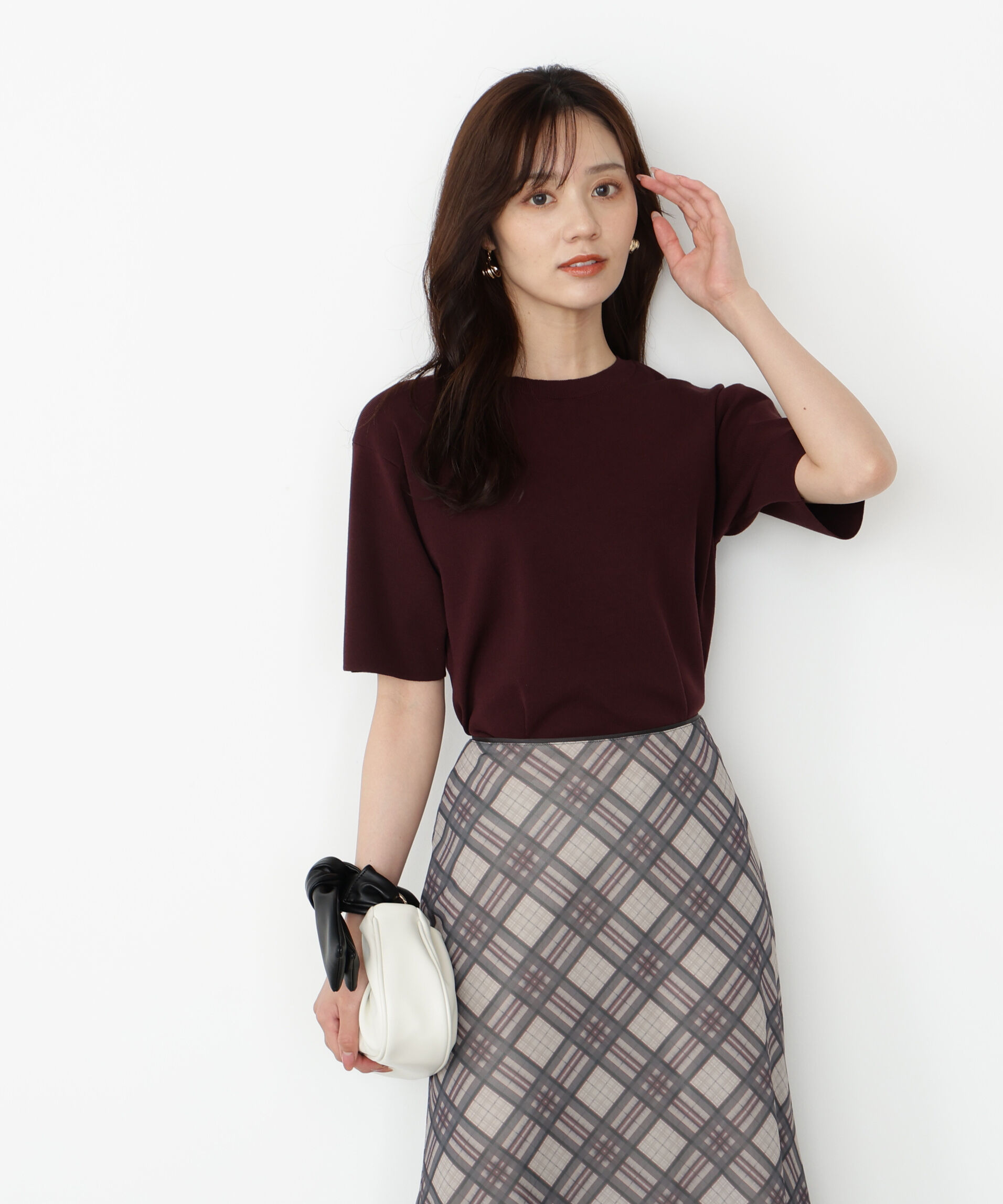 PROPORTION BODY DRESSING「＜ハンドウォッシャブル＞ハーフスリーブニットプルオーバー」|ニット・セーター|