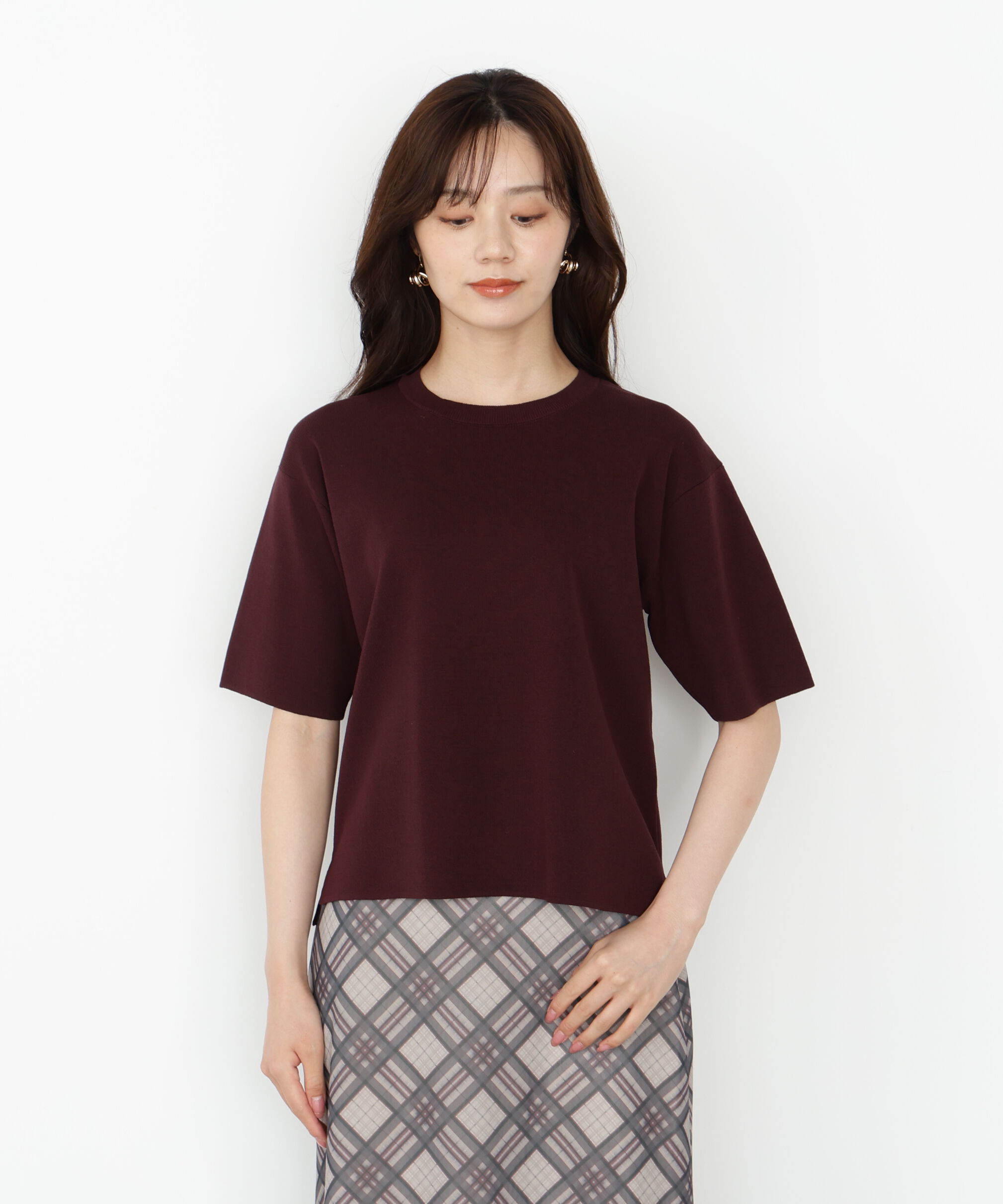 PROPORTION BODY DRESSING「＜ハンドウォッシャブル＞ハーフスリーブニットプルオーバー」|ニット・セーター|