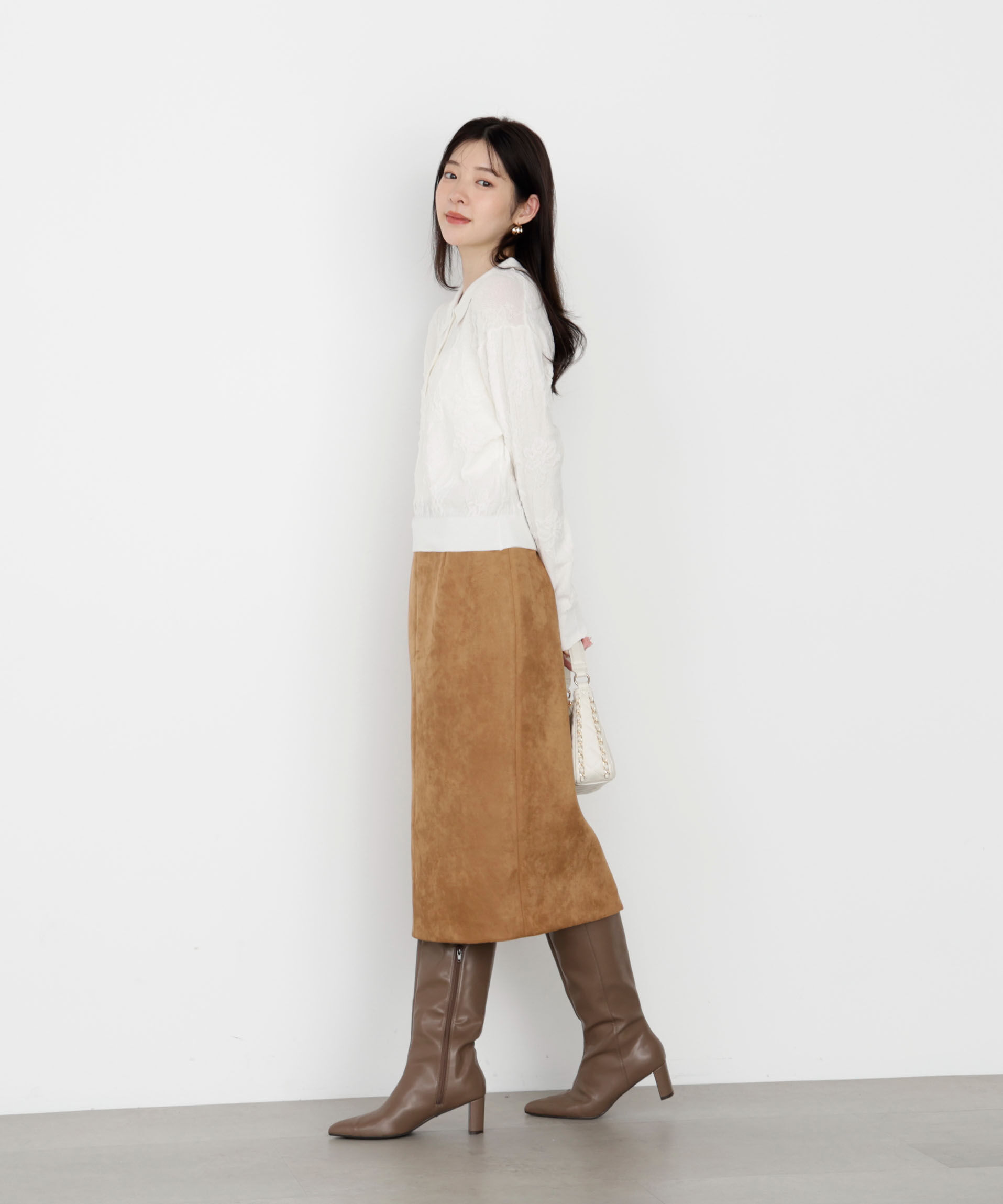 PROPORTION BODY DRESSING「ダンボールフェイクスエードミディスカート」|スカート|