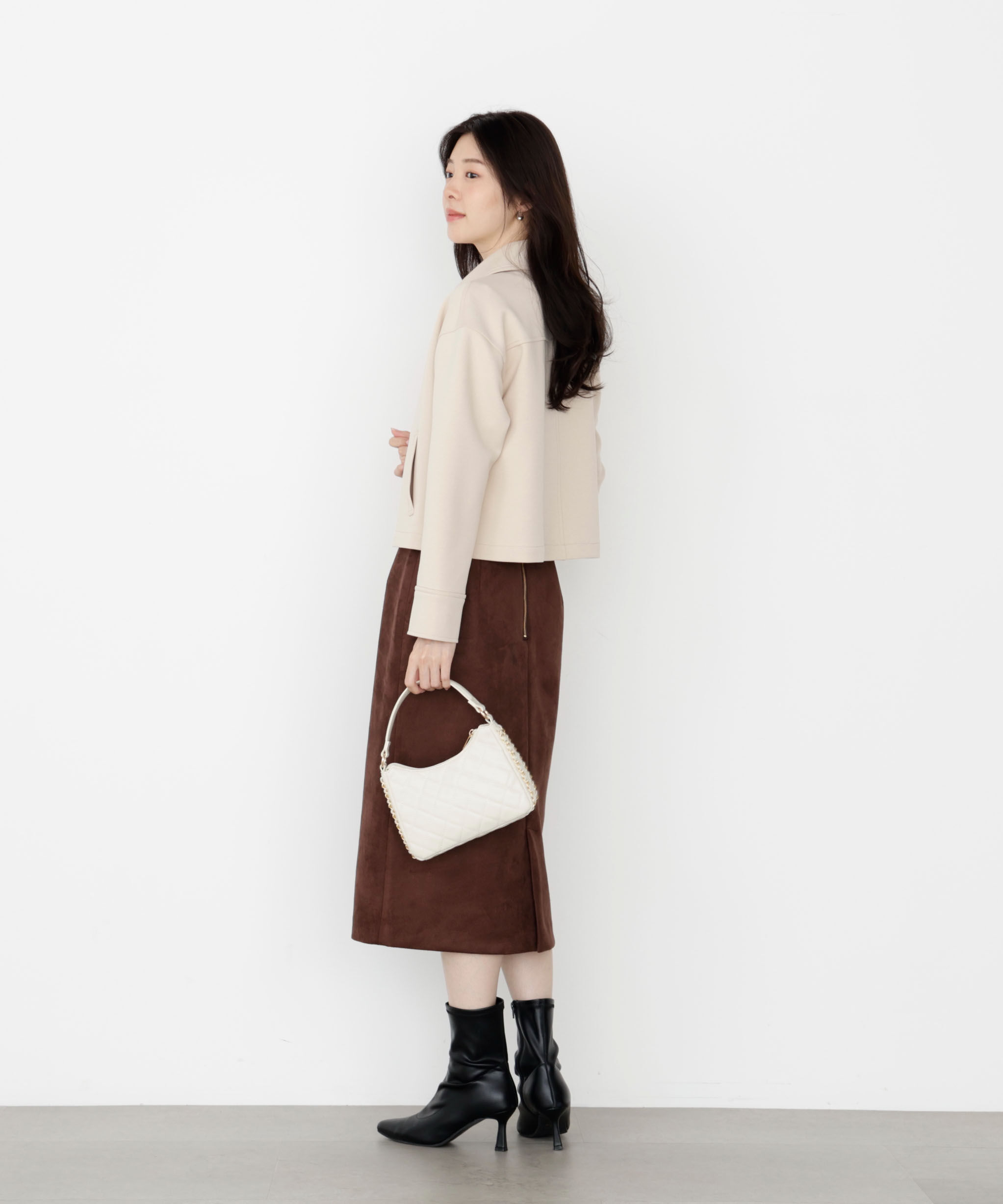 PROPORTION BODY DRESSING「ダンボールフェイクスエードミディスカート」|スカート|