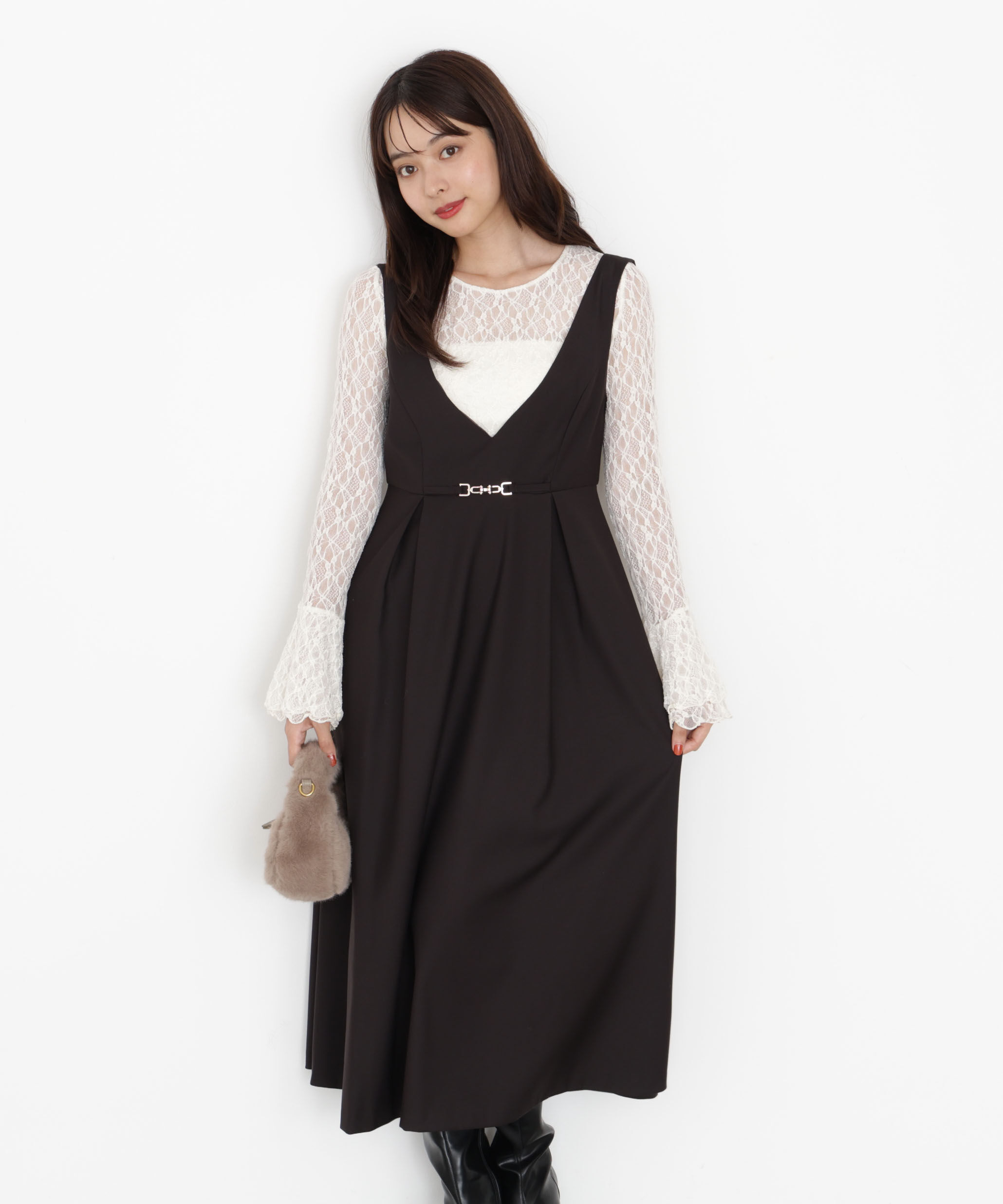 PROPORTION BODY DRESSING「タックフレアジャンスカ 25AW」|ワンピース|
