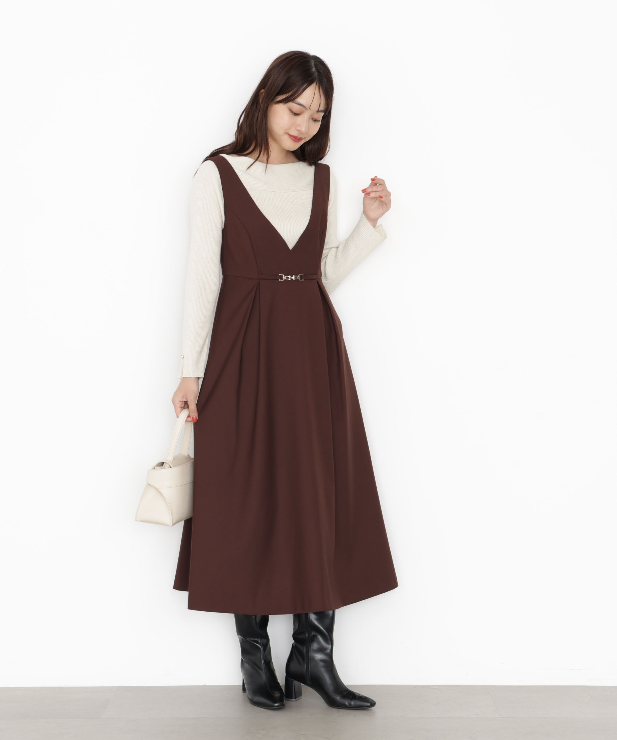 PROPORTION BODY DRESSING「タックフレアジャンスカ 25AW」|ワンピース|