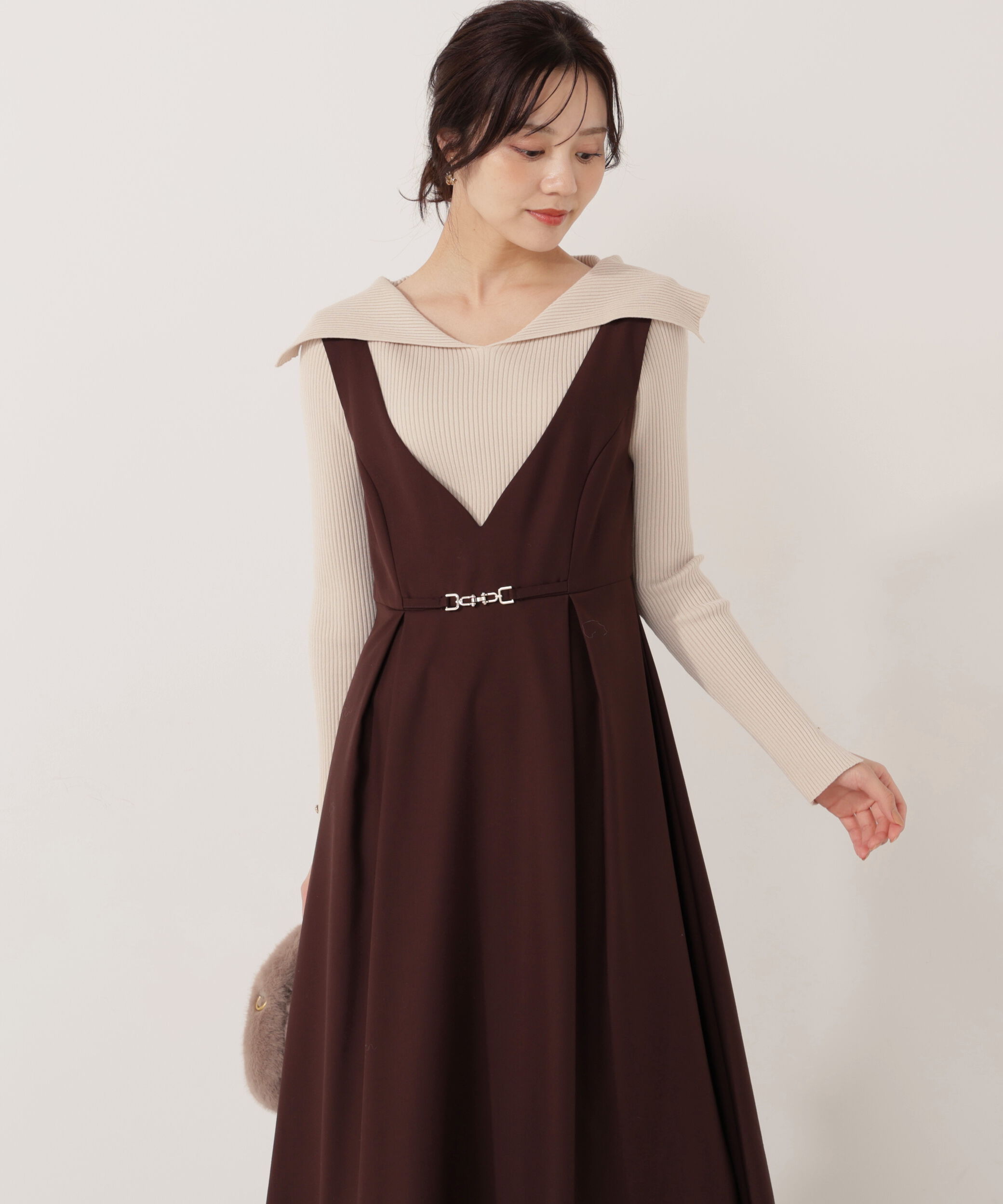 PROPORTION BODY DRESSING「タックフレアジャンスカ 25AW」|ワンピース|