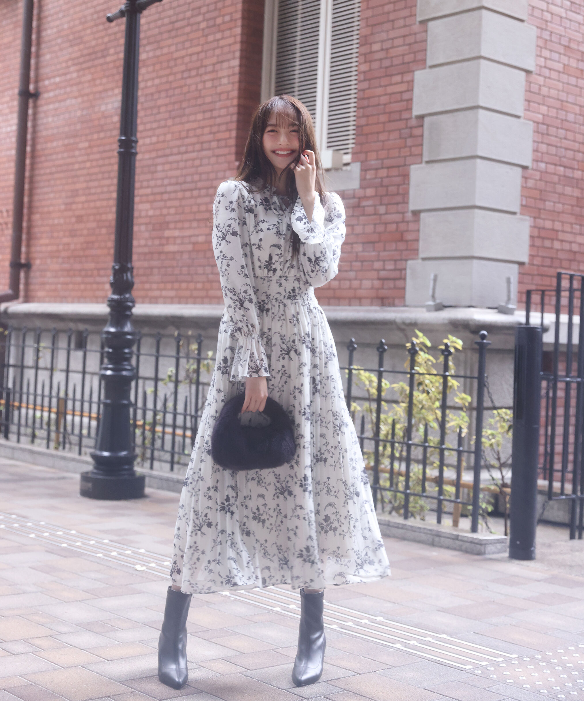 PROPORTION BODY DRESSING「花柄プリーツワンピース 25AW」|ワンピース|エクリュ&times;ブ  1