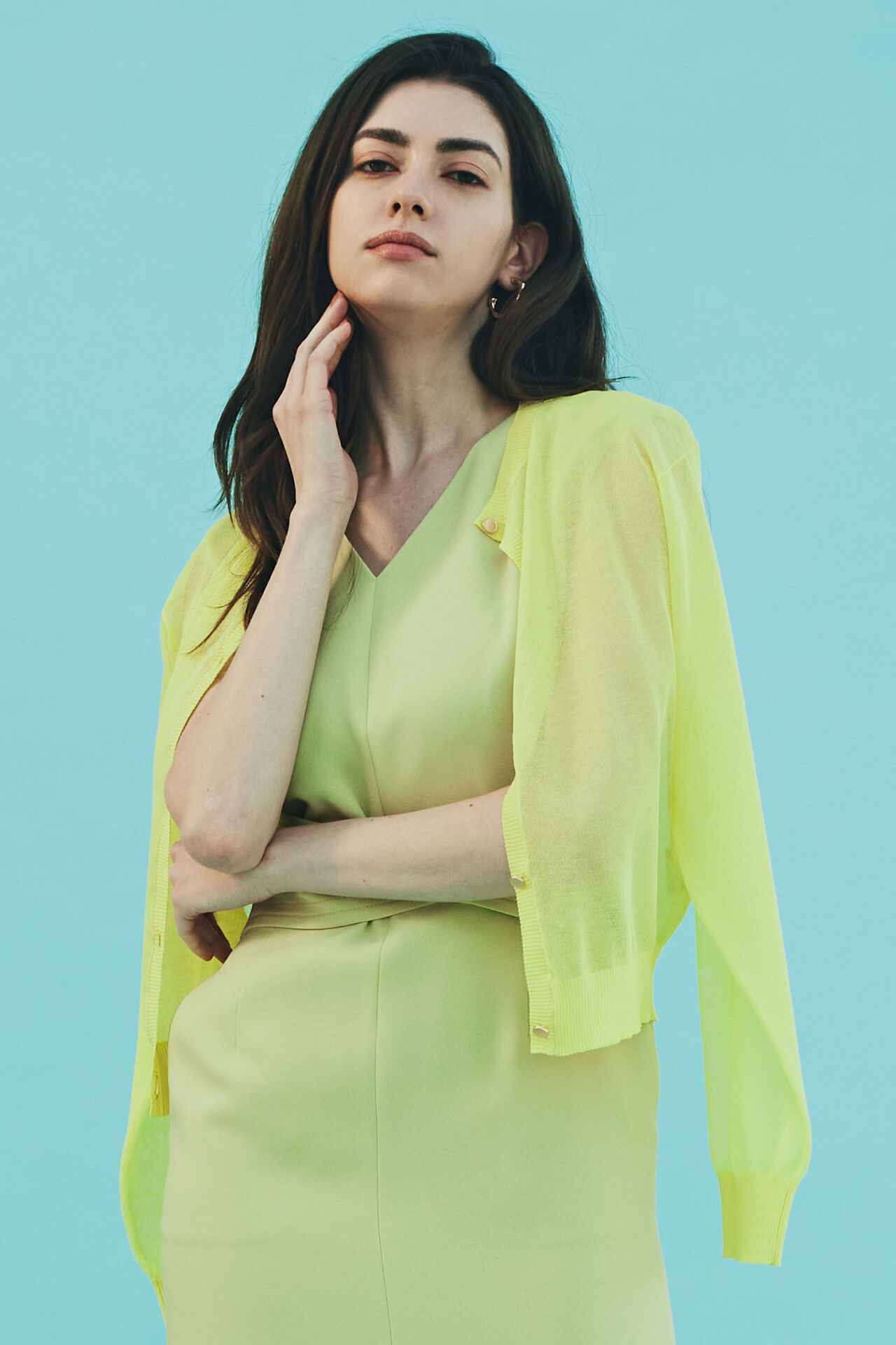  「◆シアーニットカーディガン」|その他|イエロー