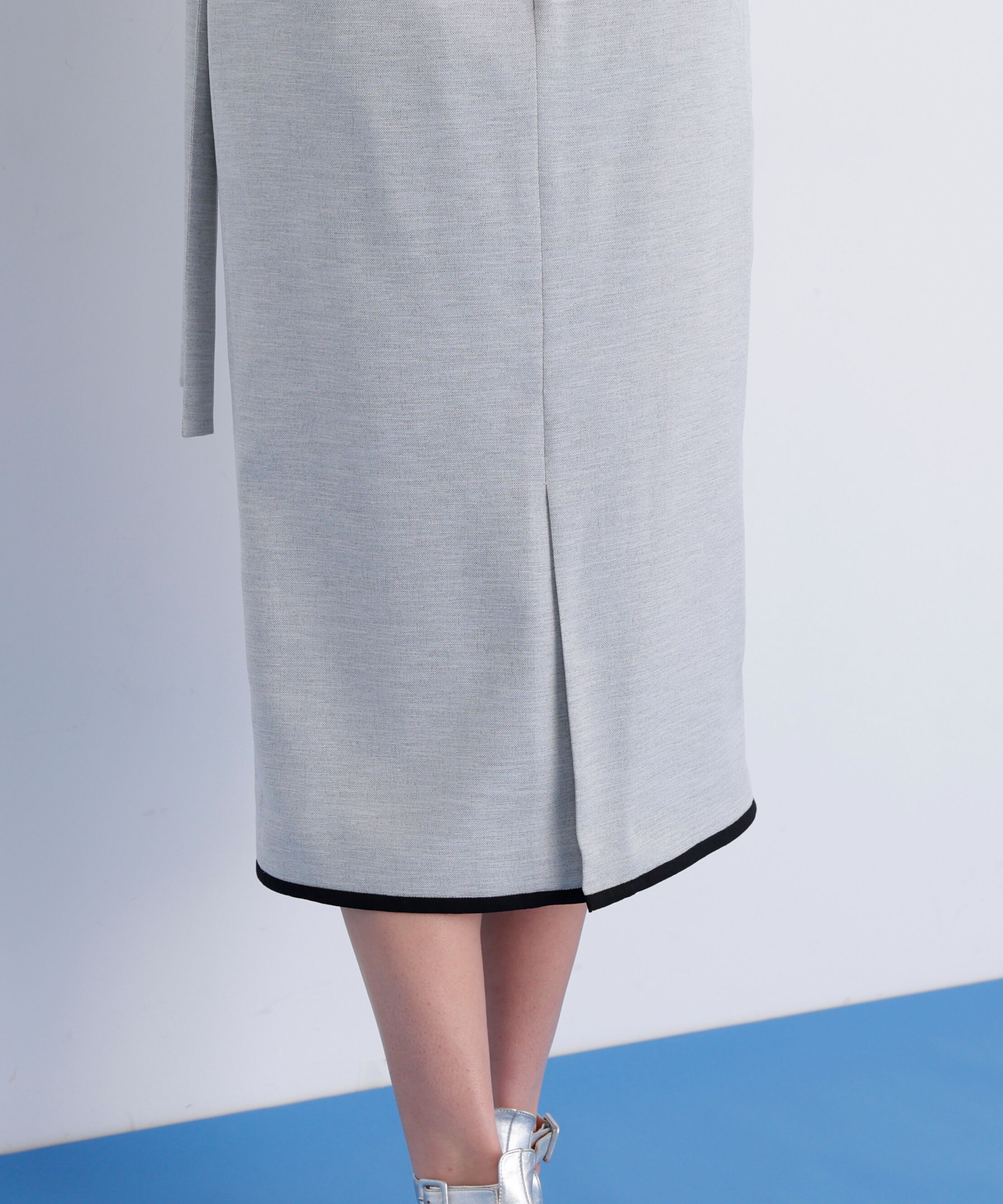  「バイカラーラップスカート」|スカート|