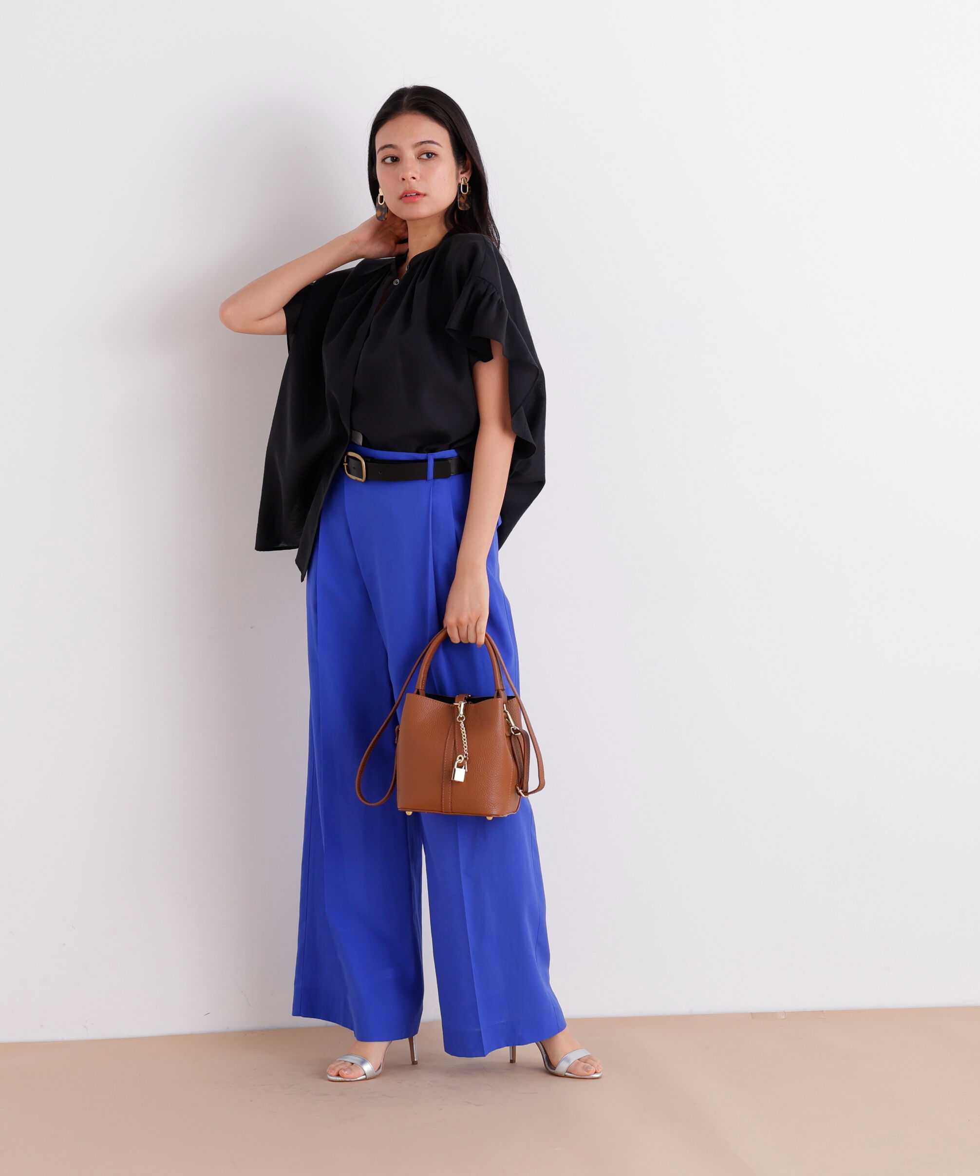  「ラップウエストシアーワイドパンツ」|その他|