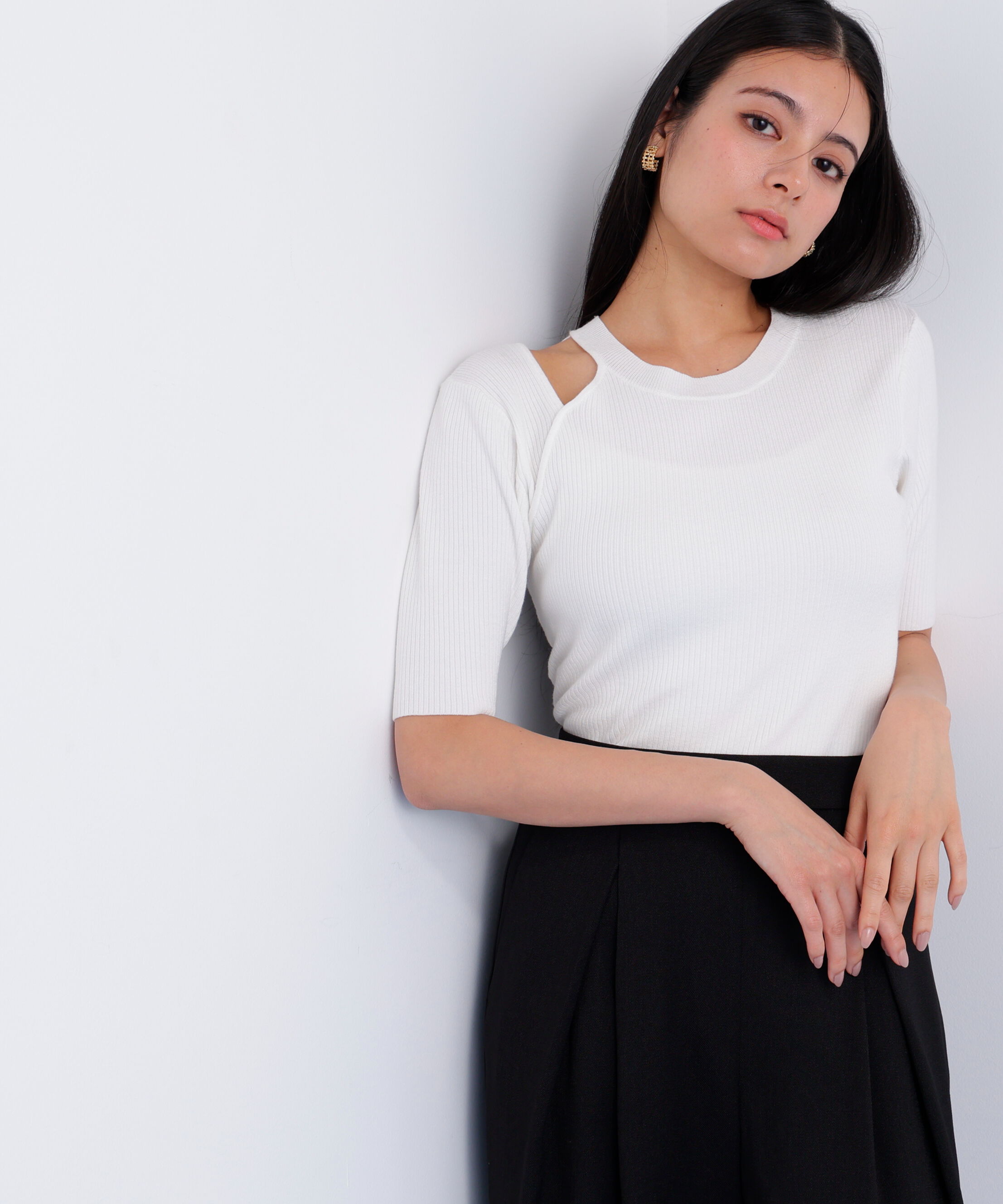  「カッティングニットプルオーバー」|ニット・セーター|