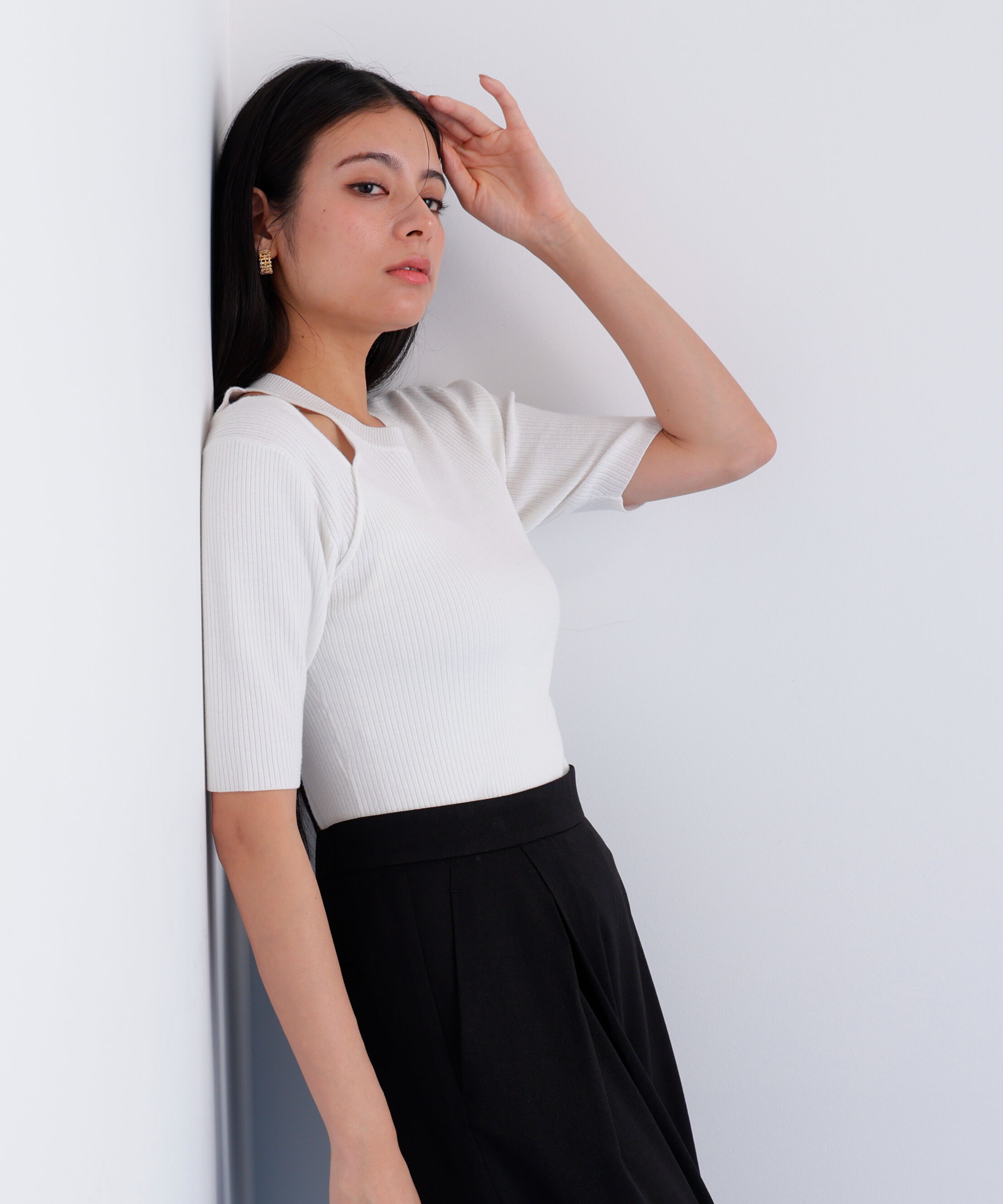  「カッティングニットプルオーバー」|ニット・セーター|