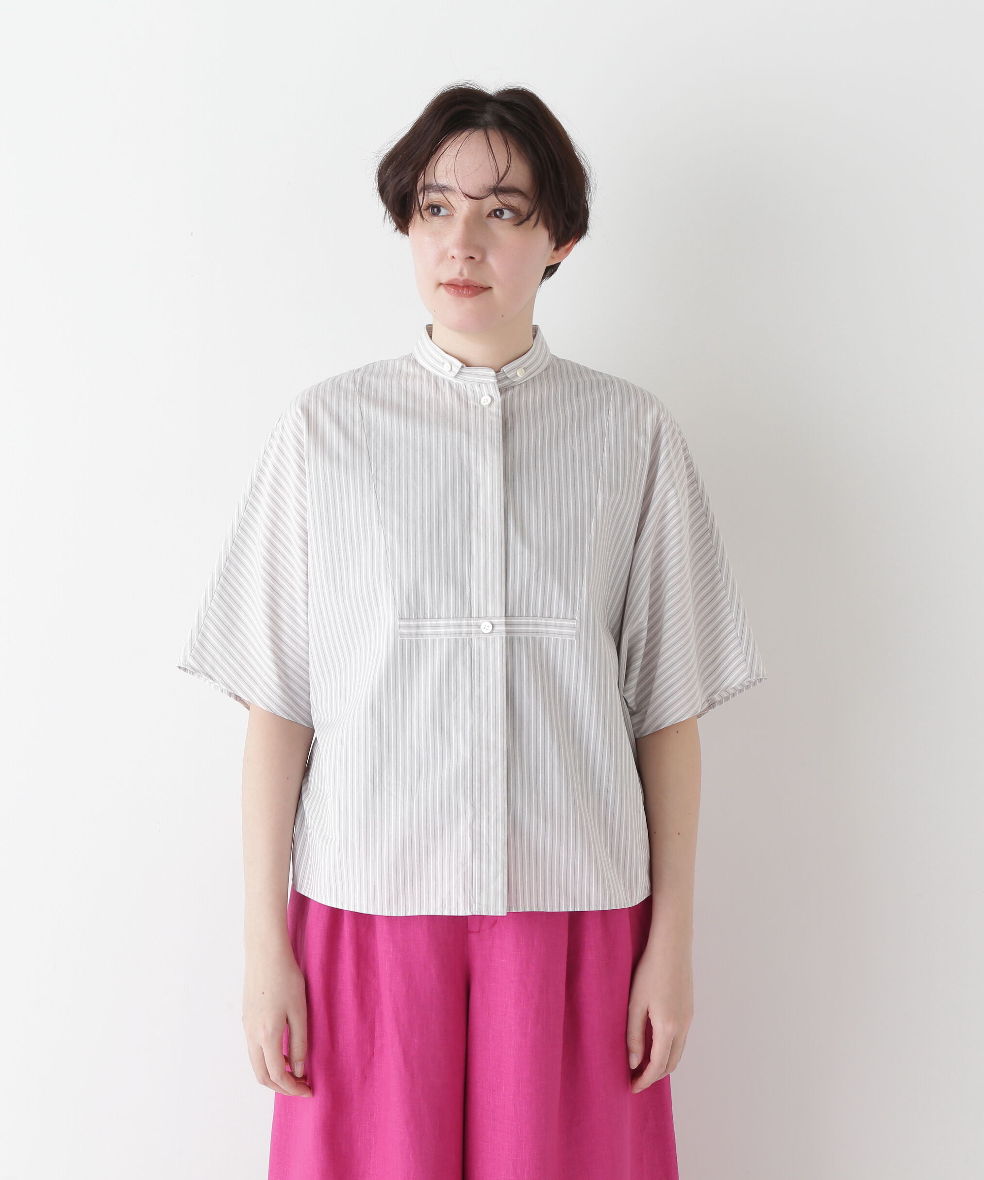  「◆ストライプローンカレンダードルマンボザムシャツ」|シャツ・ブラウス|