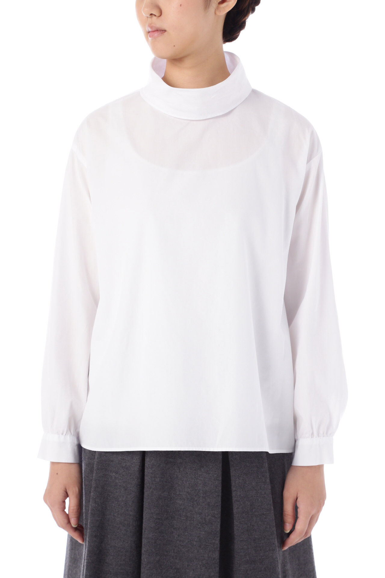  「ハイネックブラウス」|シャツ・ブラウス|ホワイト