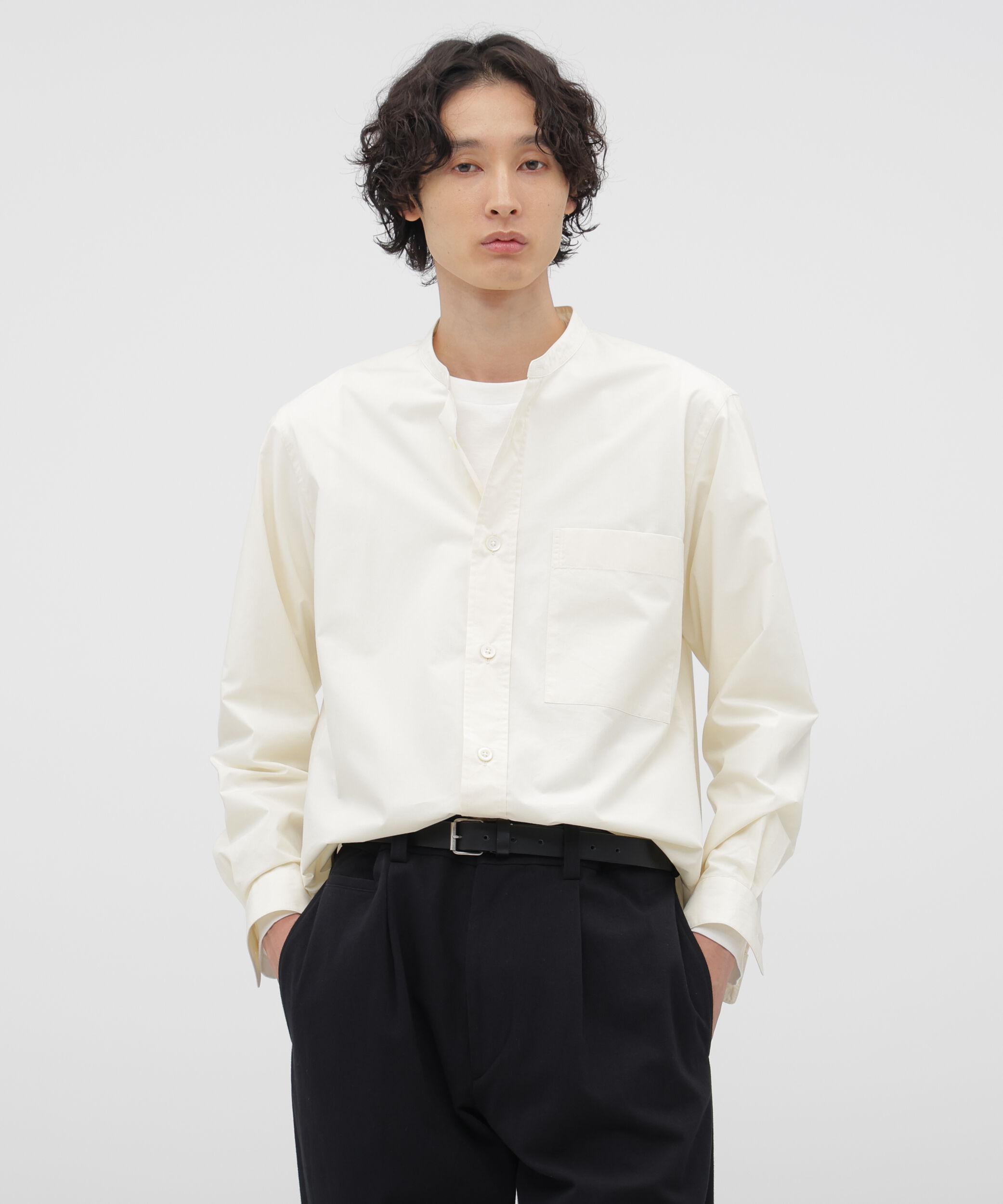 MARGARET HOWELL「COTTON WOOL POPLIN SHIRT」|シャツ・ブラウス|IVORY1
