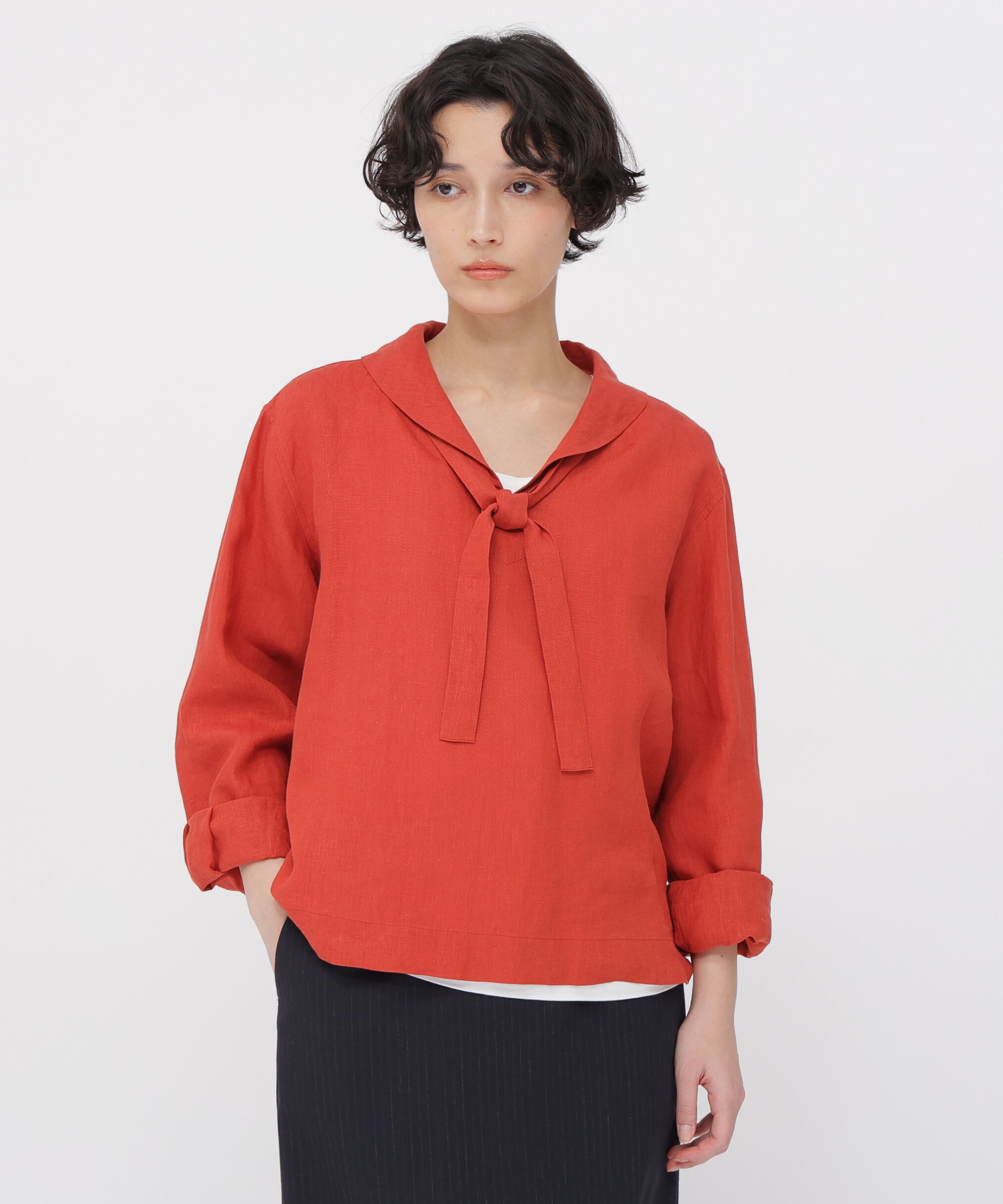  「SHIRTING LINEN SHIRT」|シャツ・ブラウス|RED