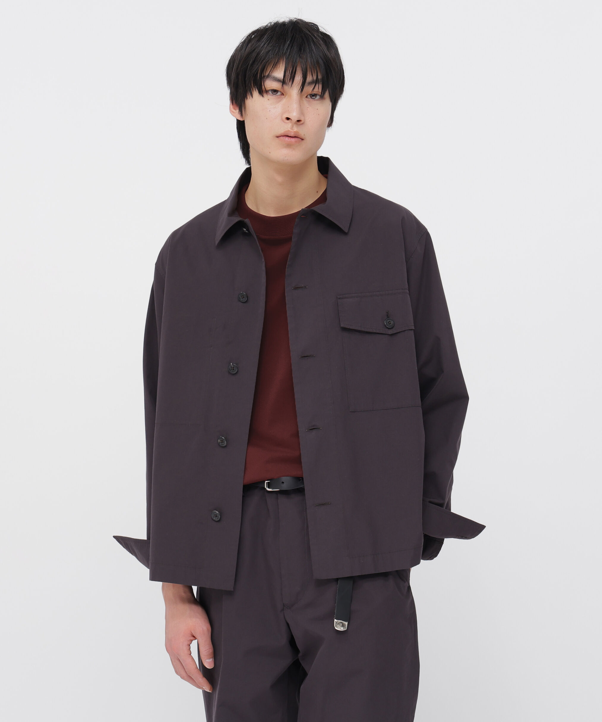 MARGARET HOWELL「COTTON SILK PLAINWEAVE BLOUSON」|ブルゾン・スタジャン|DARK BROWN2