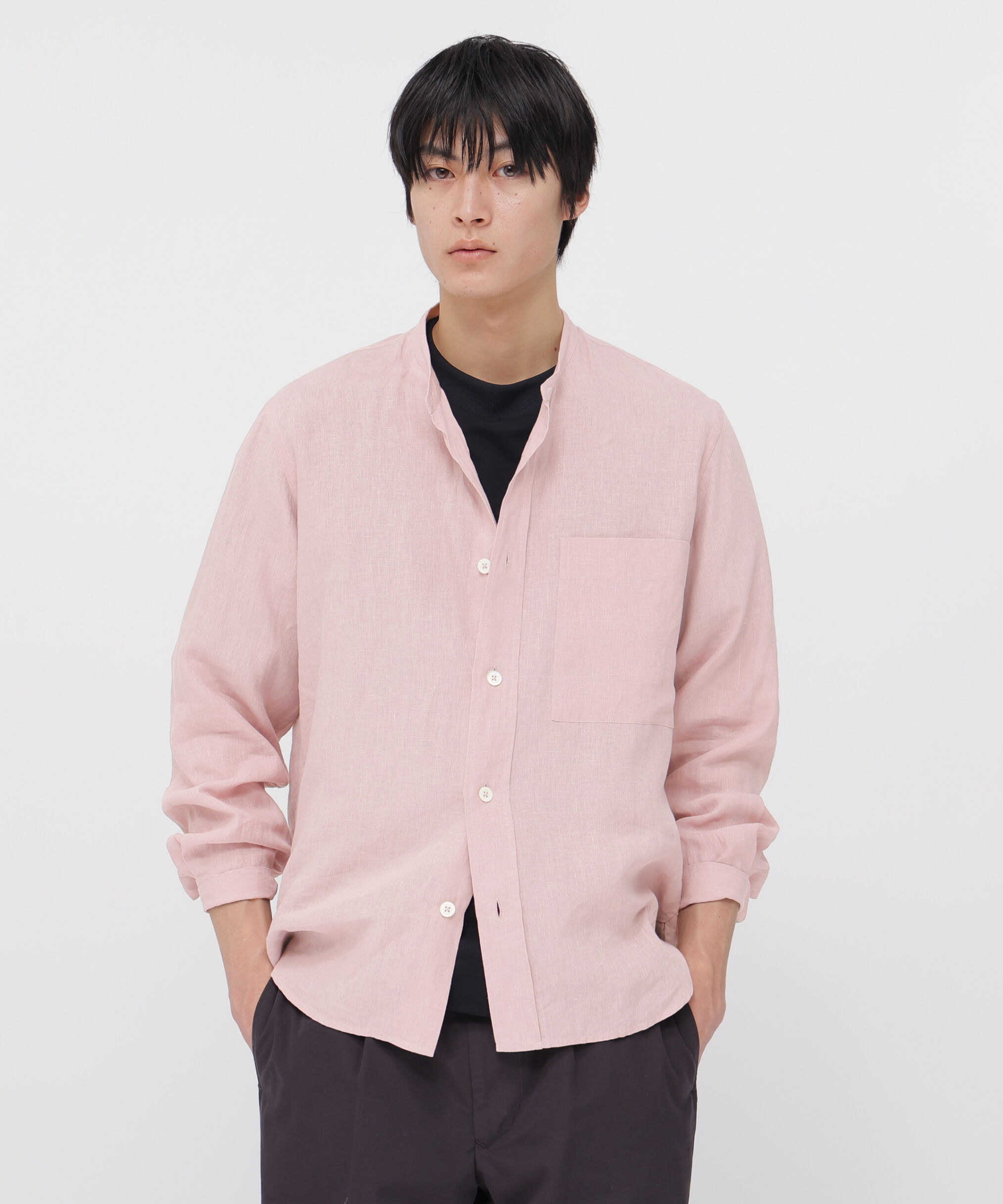 MARGARET HOWELL「SHIRTING LINEN SHIRT」|シャツ・ブラウス|PINK