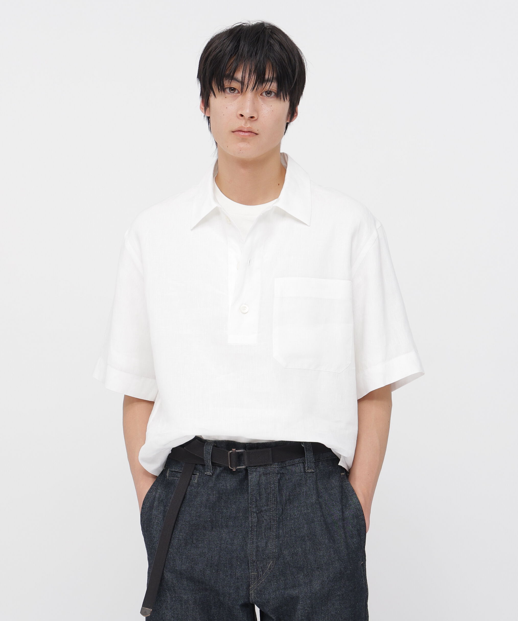 MARGARET HOWELL「SHIRTING LINEN SHIRT」|シャツ・ブラウス|IVORY1