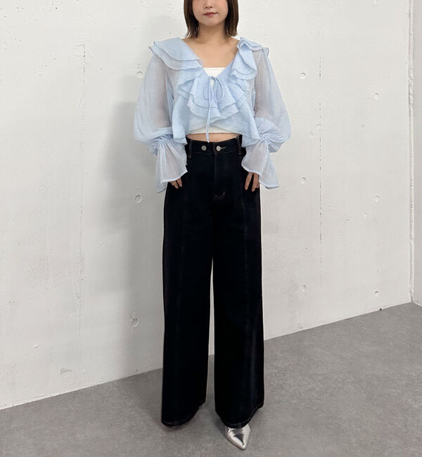 archives「リボン刺繍ワイドデニム／」|デニム|