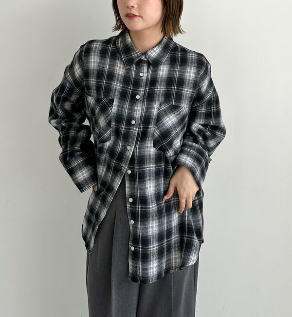 archives「チェックミドルネルシャツ」|シャツ・ブラウス|BLACK