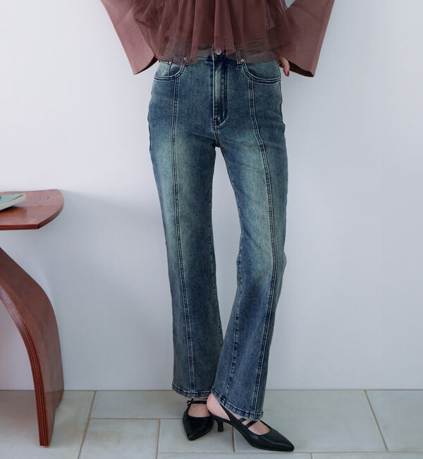 archives「オーバーダイタイトフレアストレッチデニム」|デニム|ROYAL BLUE