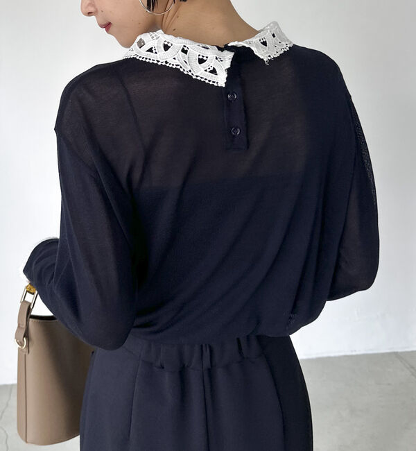 Doux archives「レースカラーニット」|ニット・セーター|