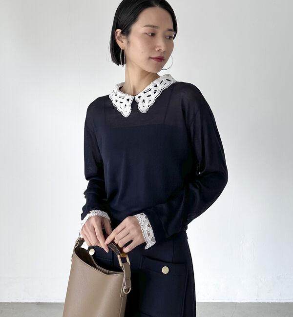 Doux archives「レースカラーニット」|ニット・セーター|