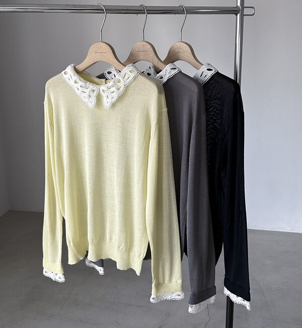 Doux archives「レースカラーニット」|ニット・セーター|