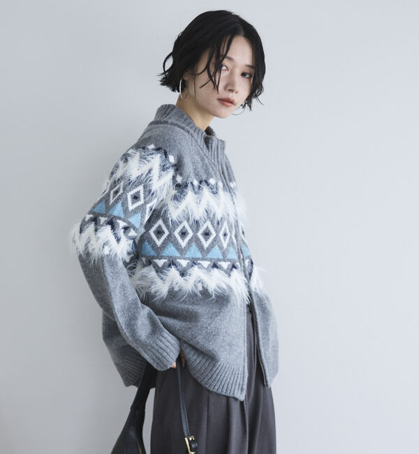Doux archives「ノルディック柄ジャガードニットジャケット」|ニット・セーター|