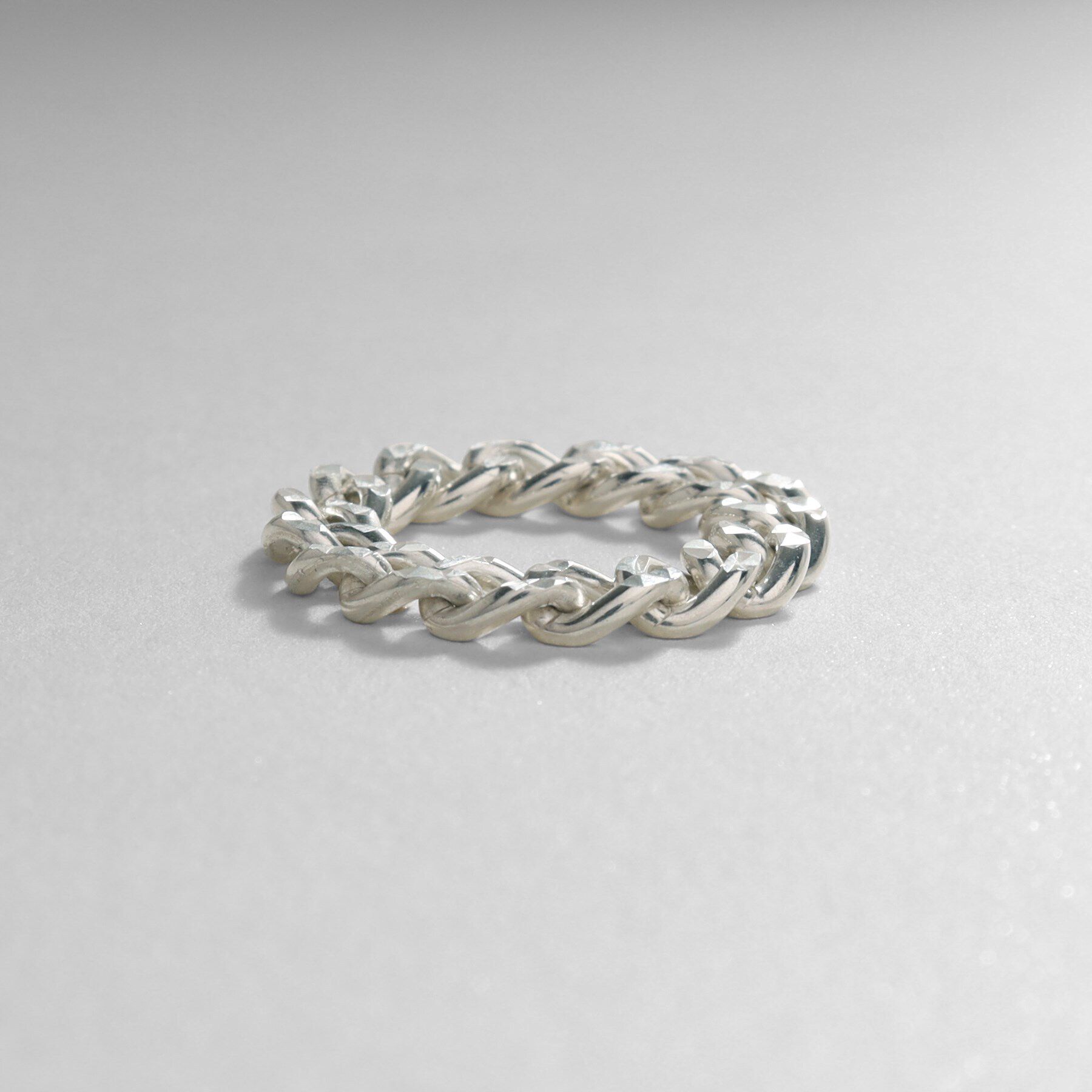 COCOSHNIK ONKITSCH「シルバー チェーンリング スパークルカットS」|リング|