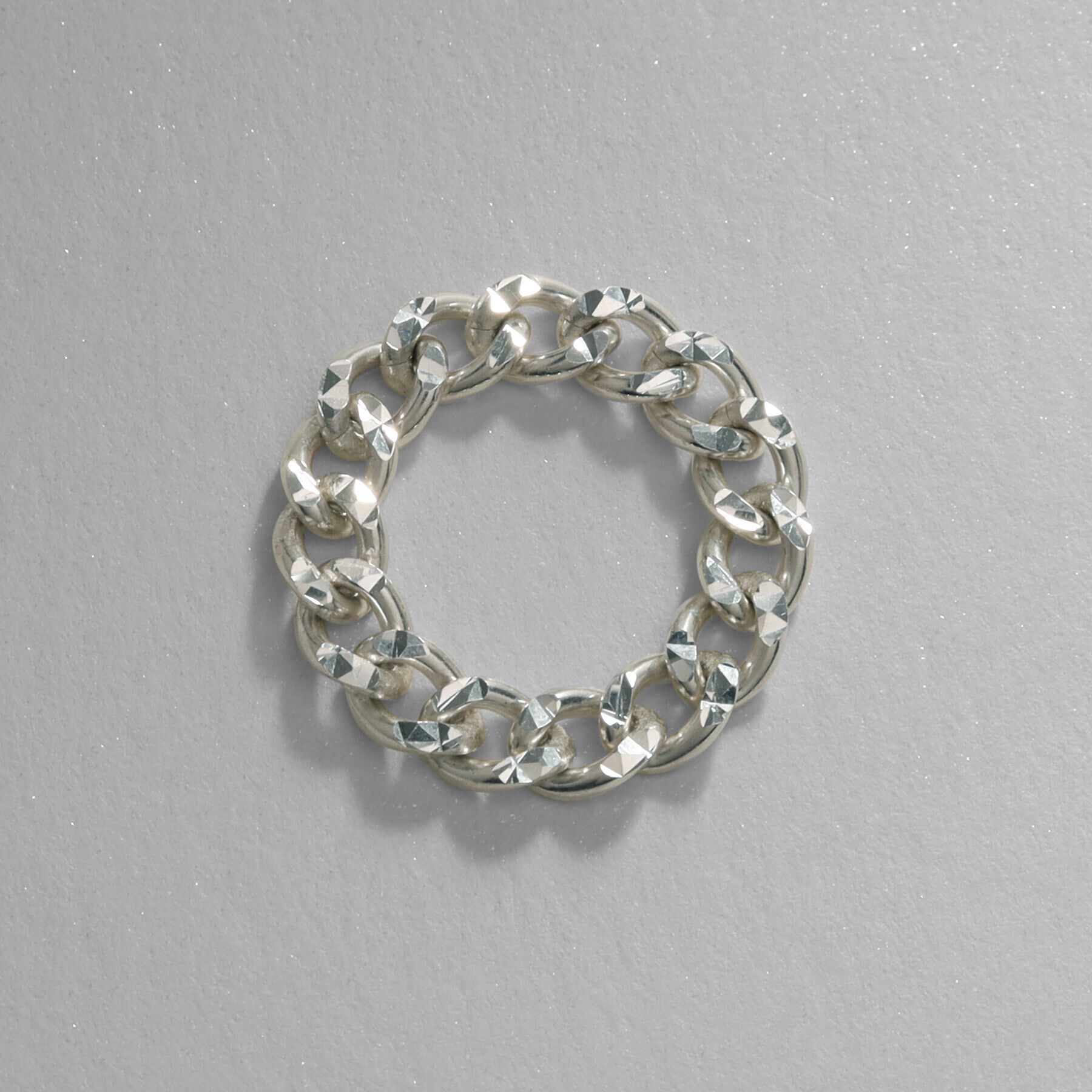 COCOSHNIK ONKITSCH「シルバー チェーンリング スパークルカットS」|リング|