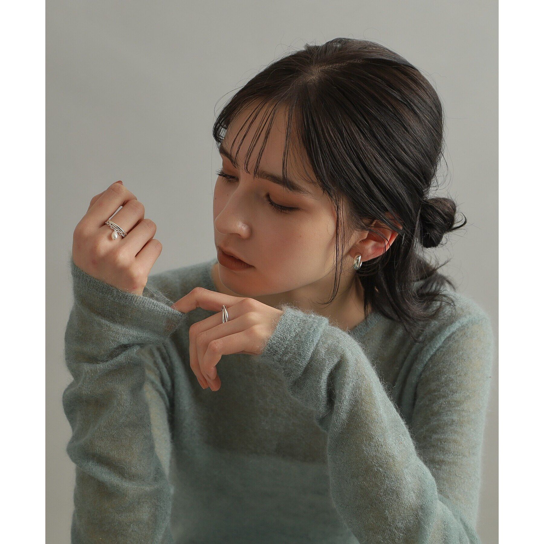 COCOSHNIK ONKITSCH「シルバー バンドリング ダブル」|リング|