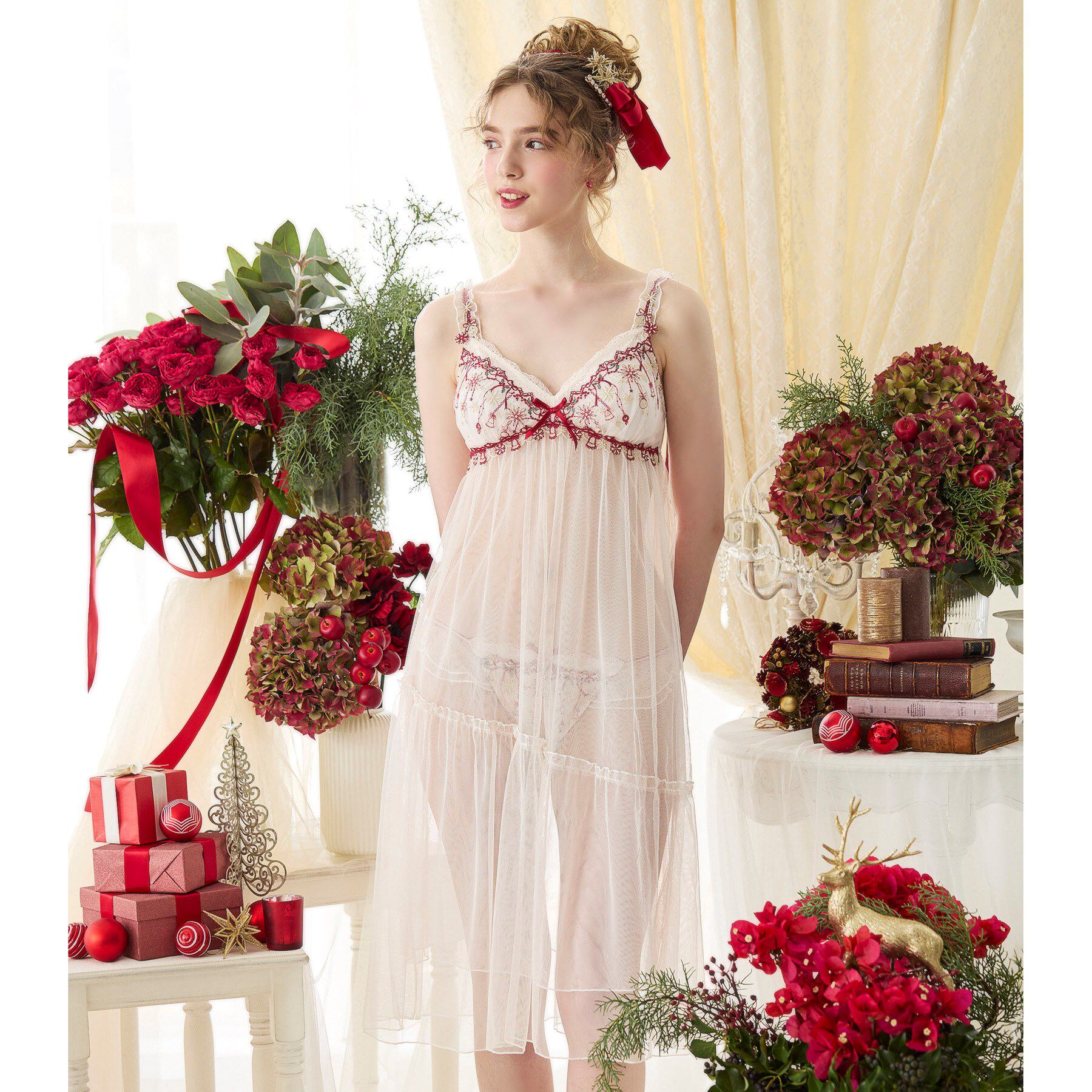 Risa Magli「【ルビー】 カップ付マキシワンピース」|インナー|