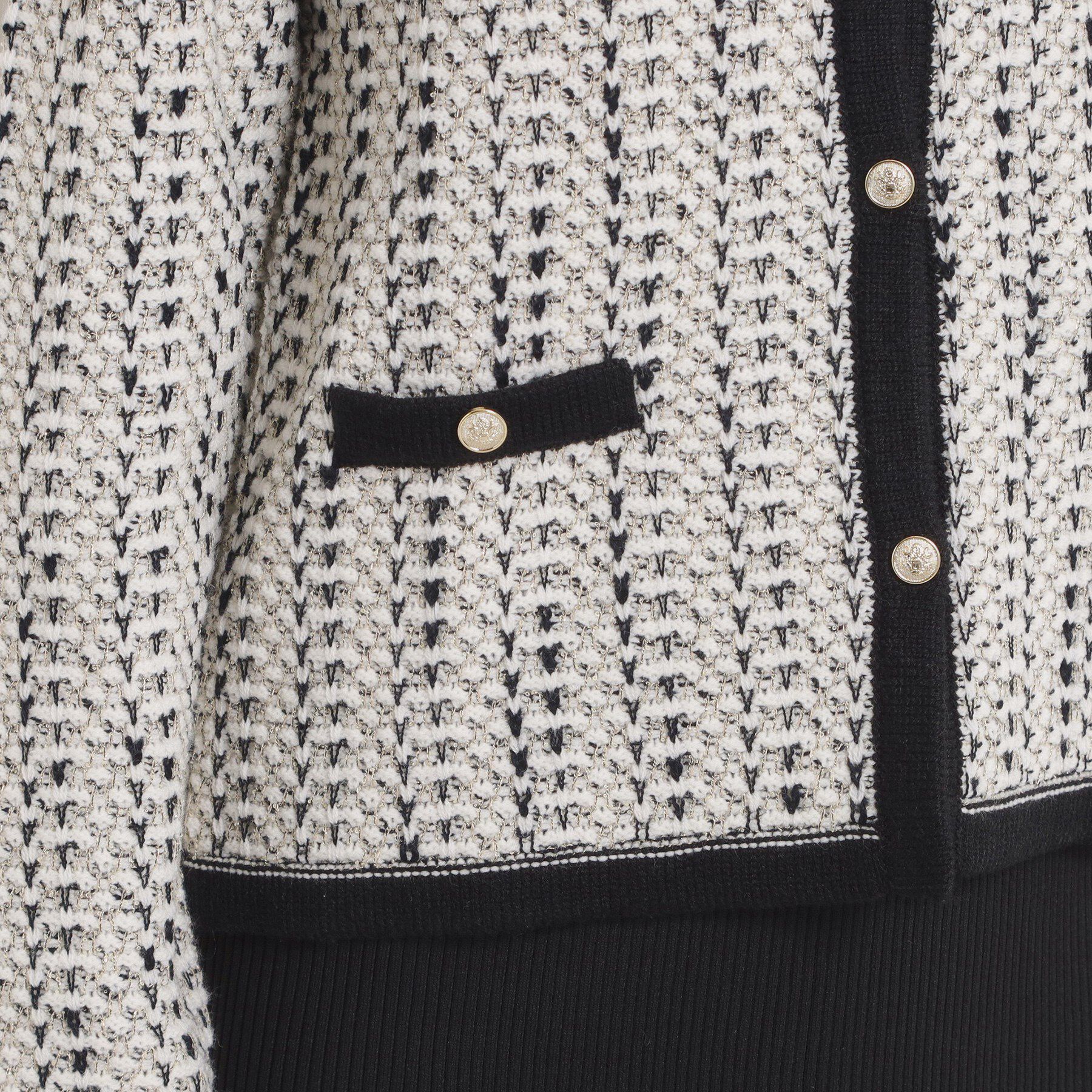 ITS&rsquo;DEMO「【手洗い可】ラメツイードニットジャケット」|ノーカラージャケット|