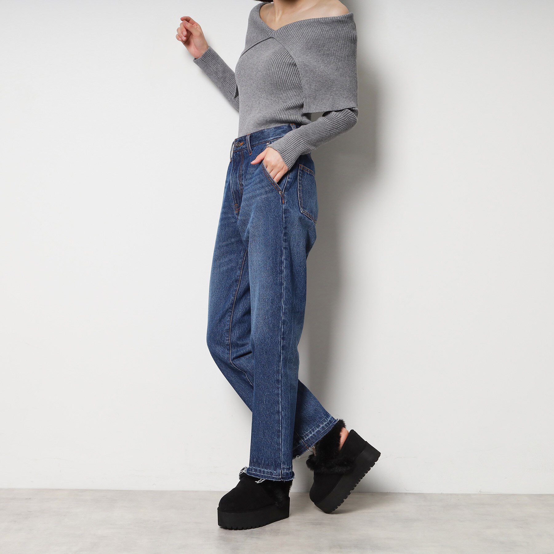 ESPERANZA「厚底2WAYフェイクムートンサボ」|ショートブーツ|