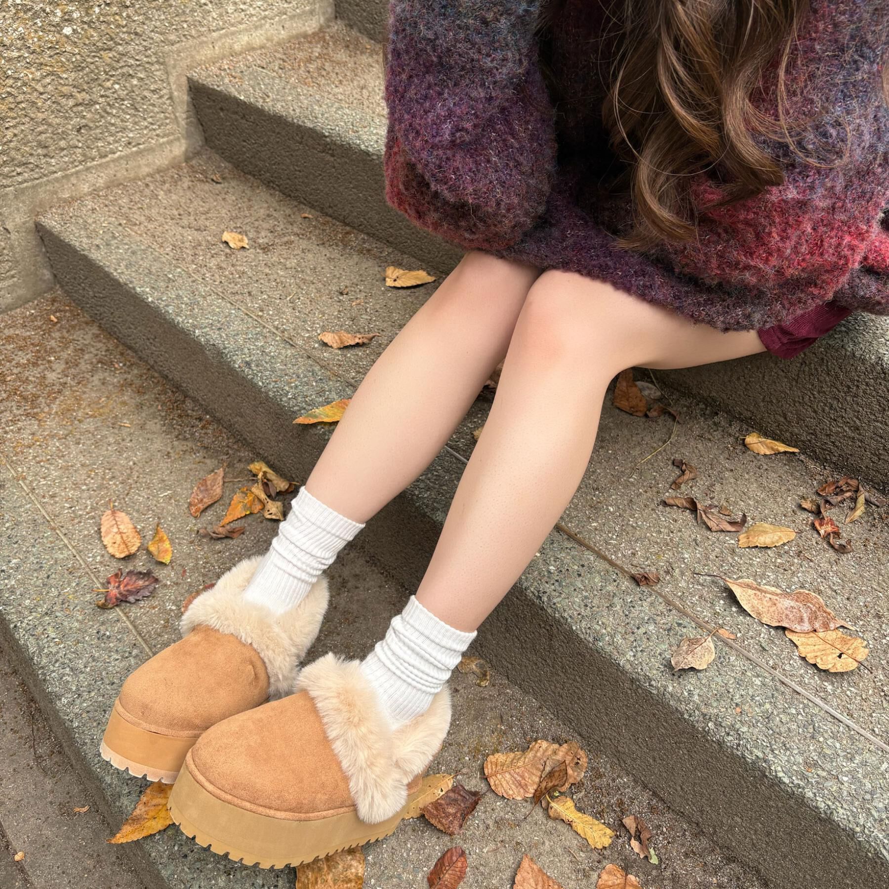 ESPERANZA「厚底2WAYフェイクムートンサボ」|ショートブーツ|