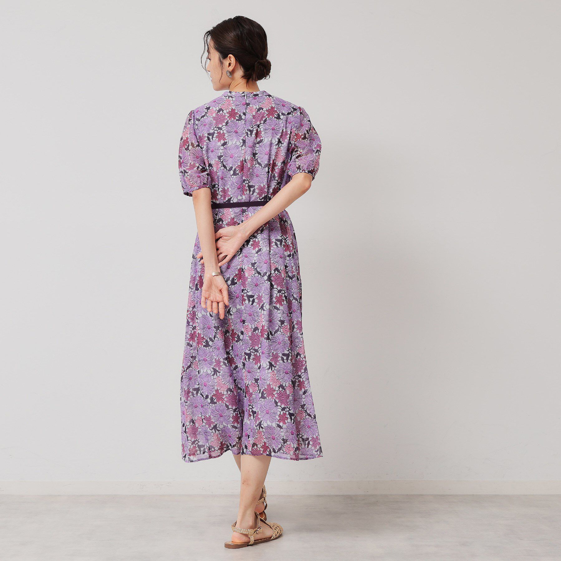 SunaUna「【完売間近／&yours project】レース柄プリーツワンピース」|ワンピース|