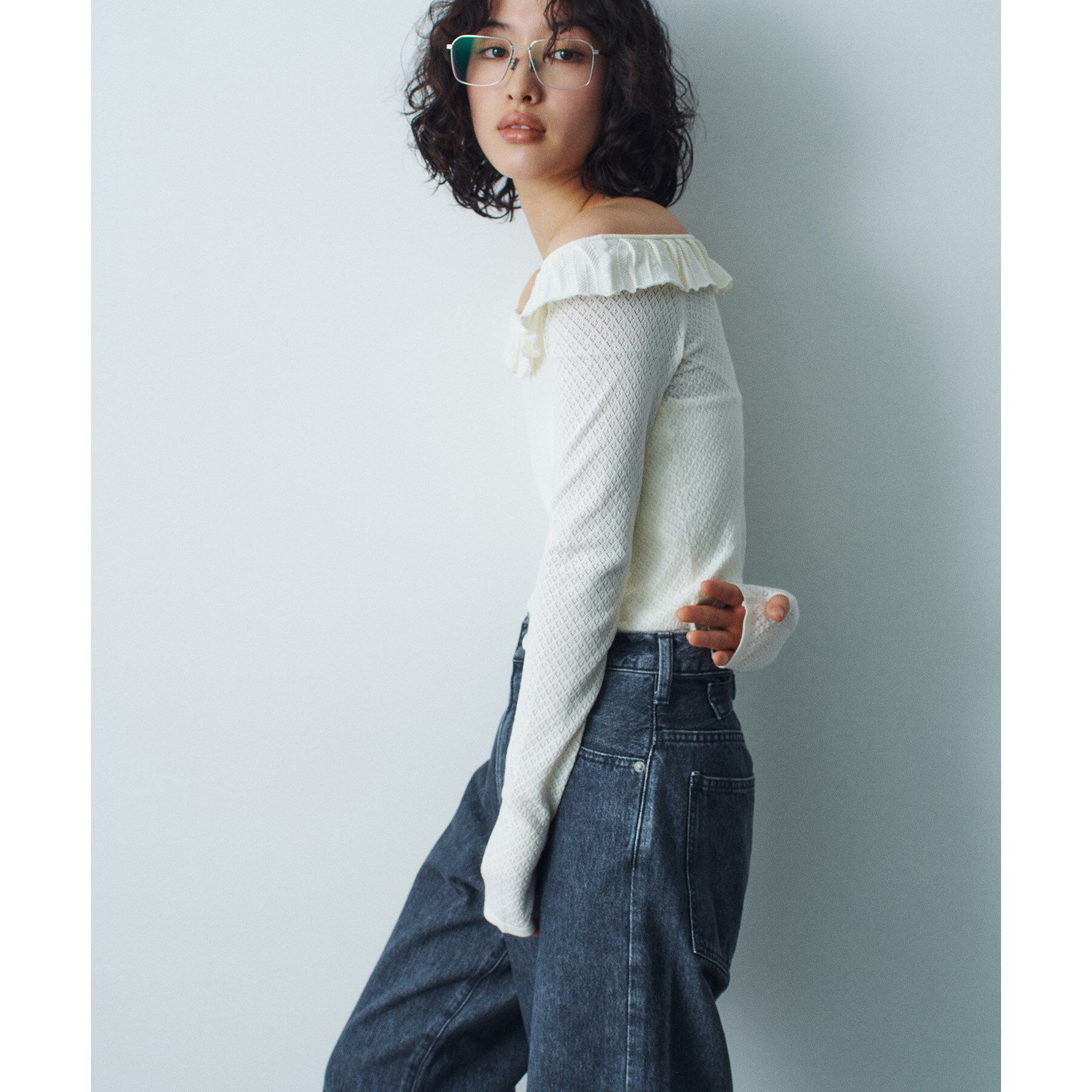 CODE A「frill lace knit pullover」|ニット・セーター|