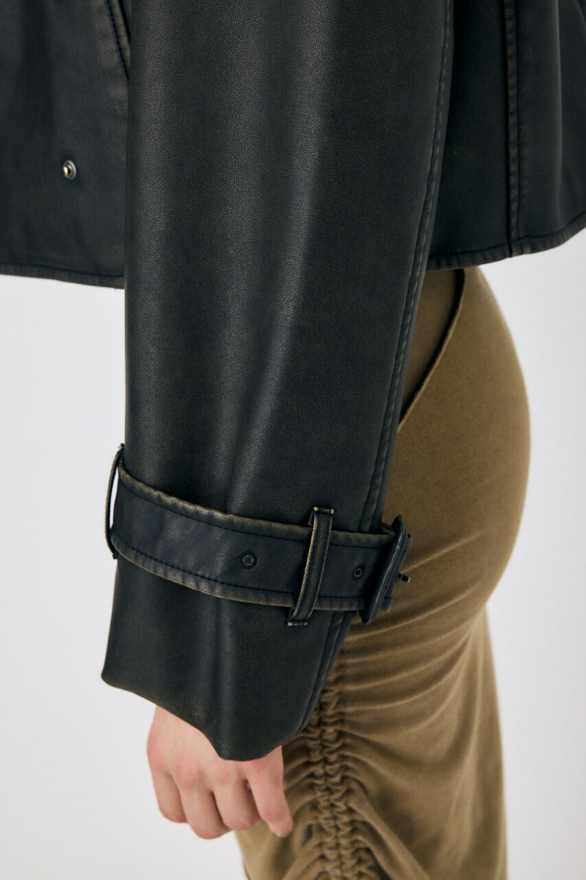 MOUSSY「F/LEATHER SHORT トレンチジャケット」|その他|