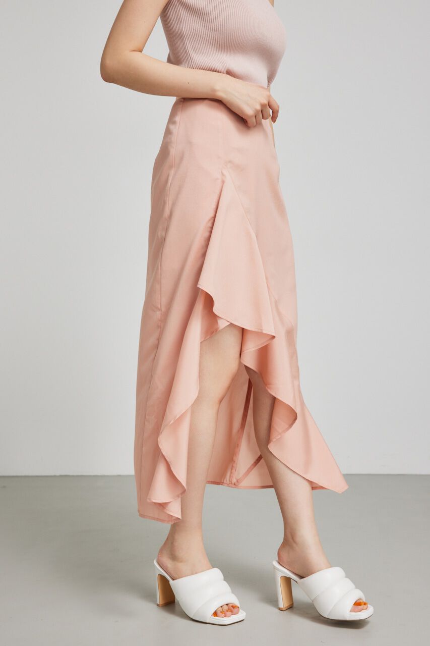 rienda「ラッフルフリルスリットジャストウエストスコショートパンツ」|スカート|