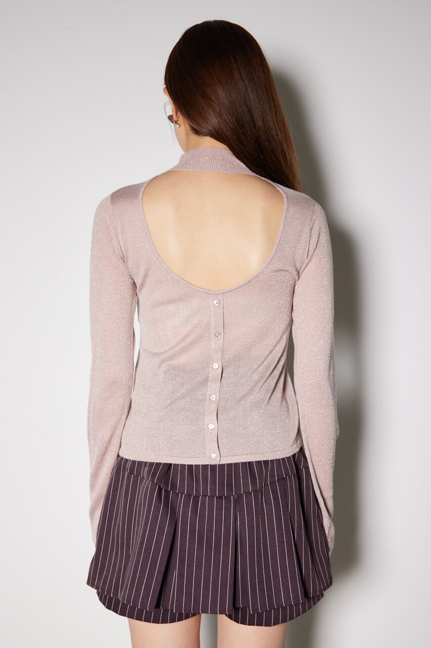 rienda「バックオープンボタンニットトップス」|ニット・セーター|