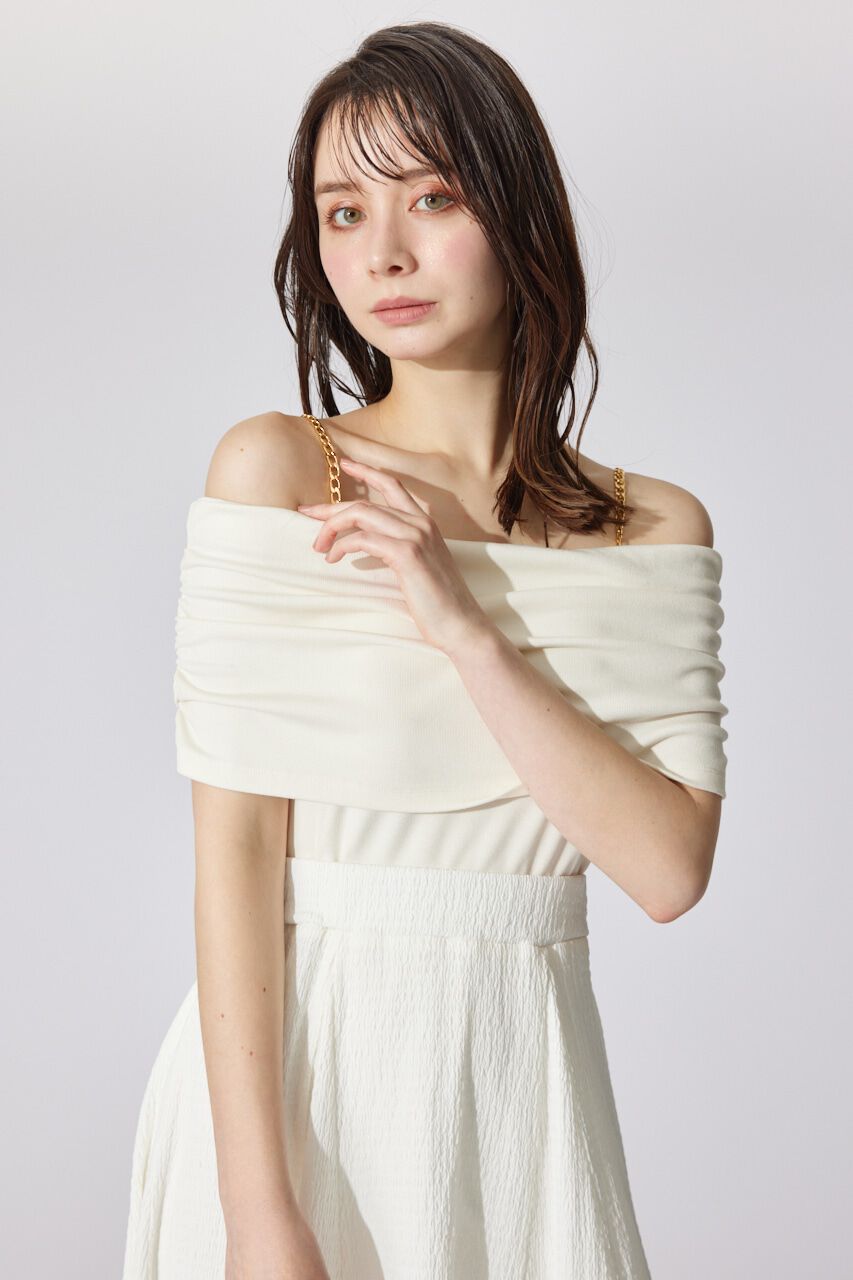 rienda「オフショルカットフレアワンピース」|ワンピース|
