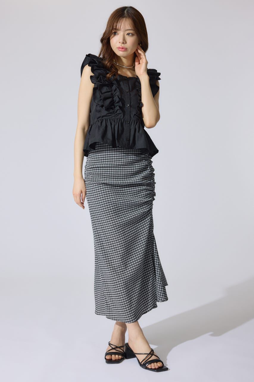 rienda「ダブルフリルブラウス」|シャツ・ブラウス|